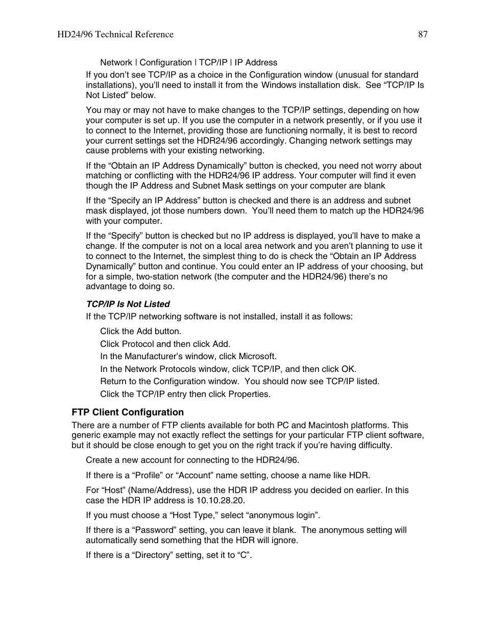 MACKIE HDR 24/96 User Manual | Page 87 / 110