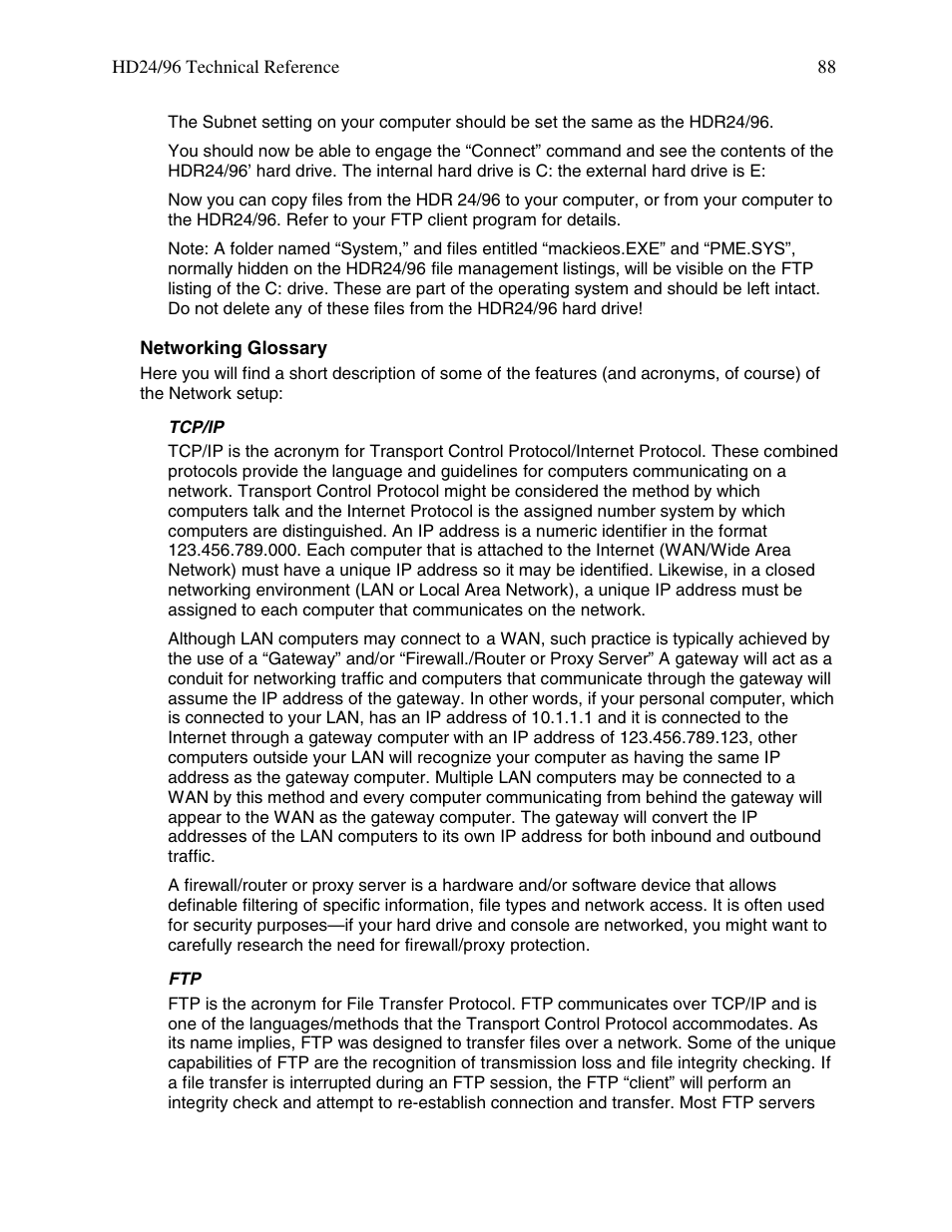 MACKIE HDR 24/96 User Manual | Page 88 / 110