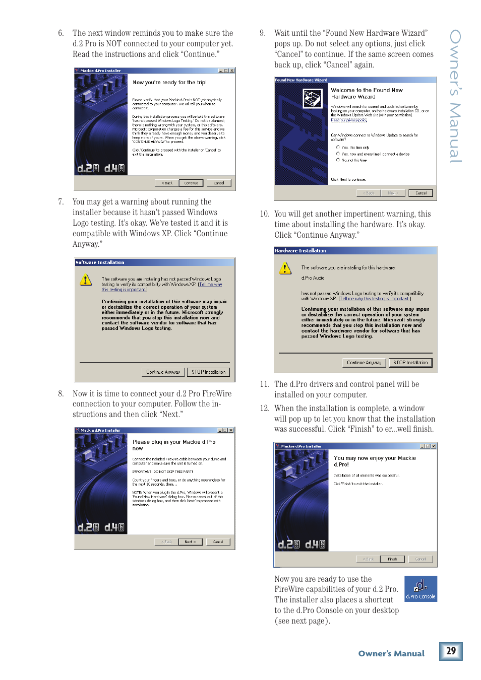 Owner’ s manual | MACKIE DJ Mixer User Manual | Page 29 / 32