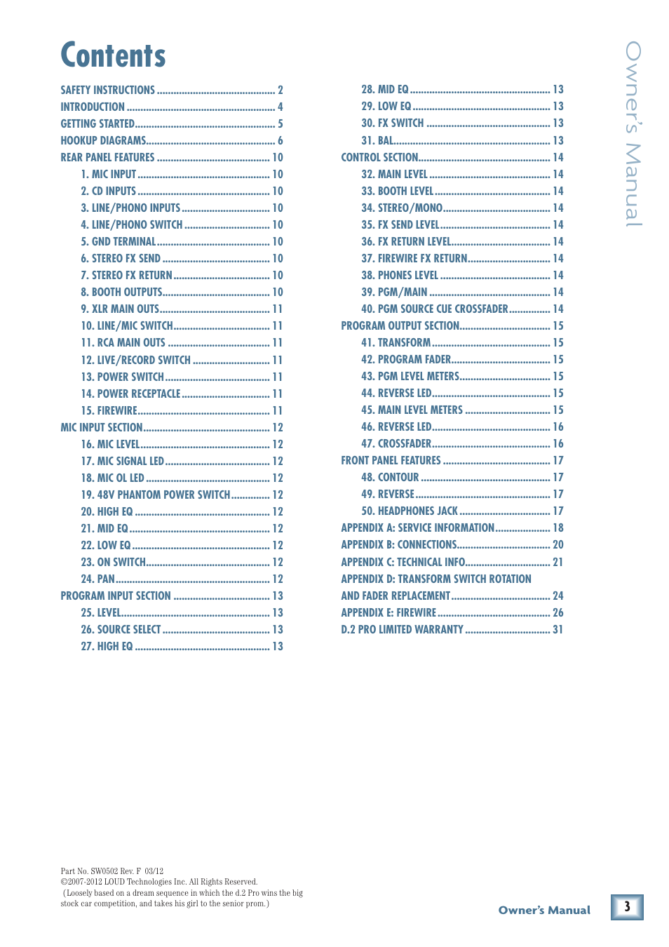 MACKIE DJ Mixer User Manual | Page 3 / 32
