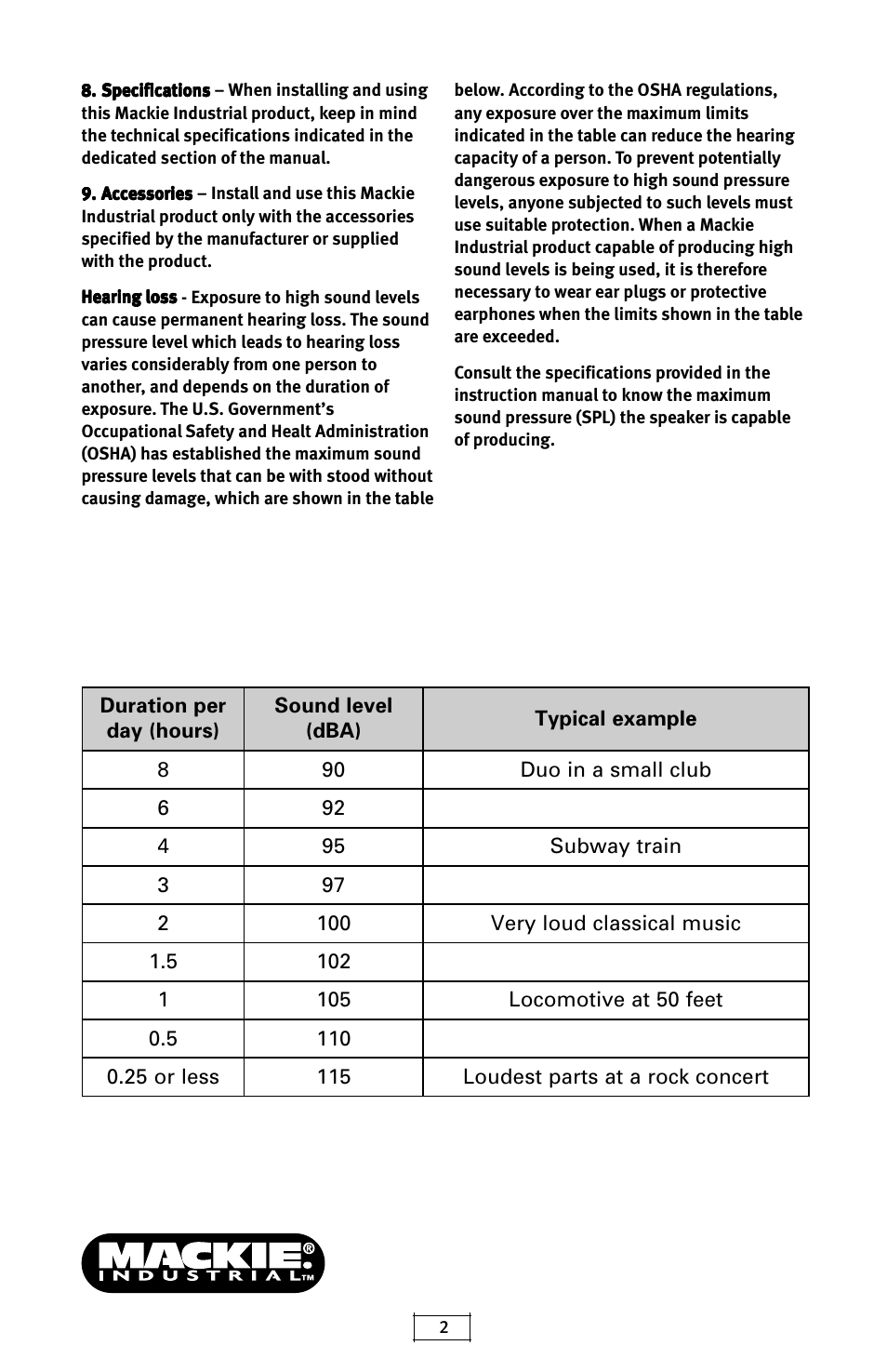MACKIE MR3SWTK User Manual | Page 2 / 6