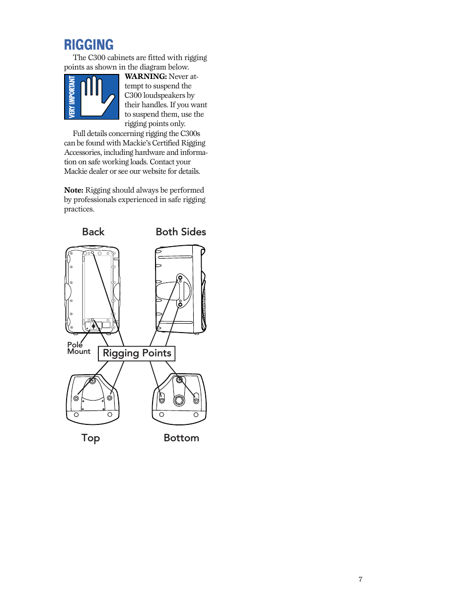 Rigging | MACKIE C300i User Manual | Page 7 / 11