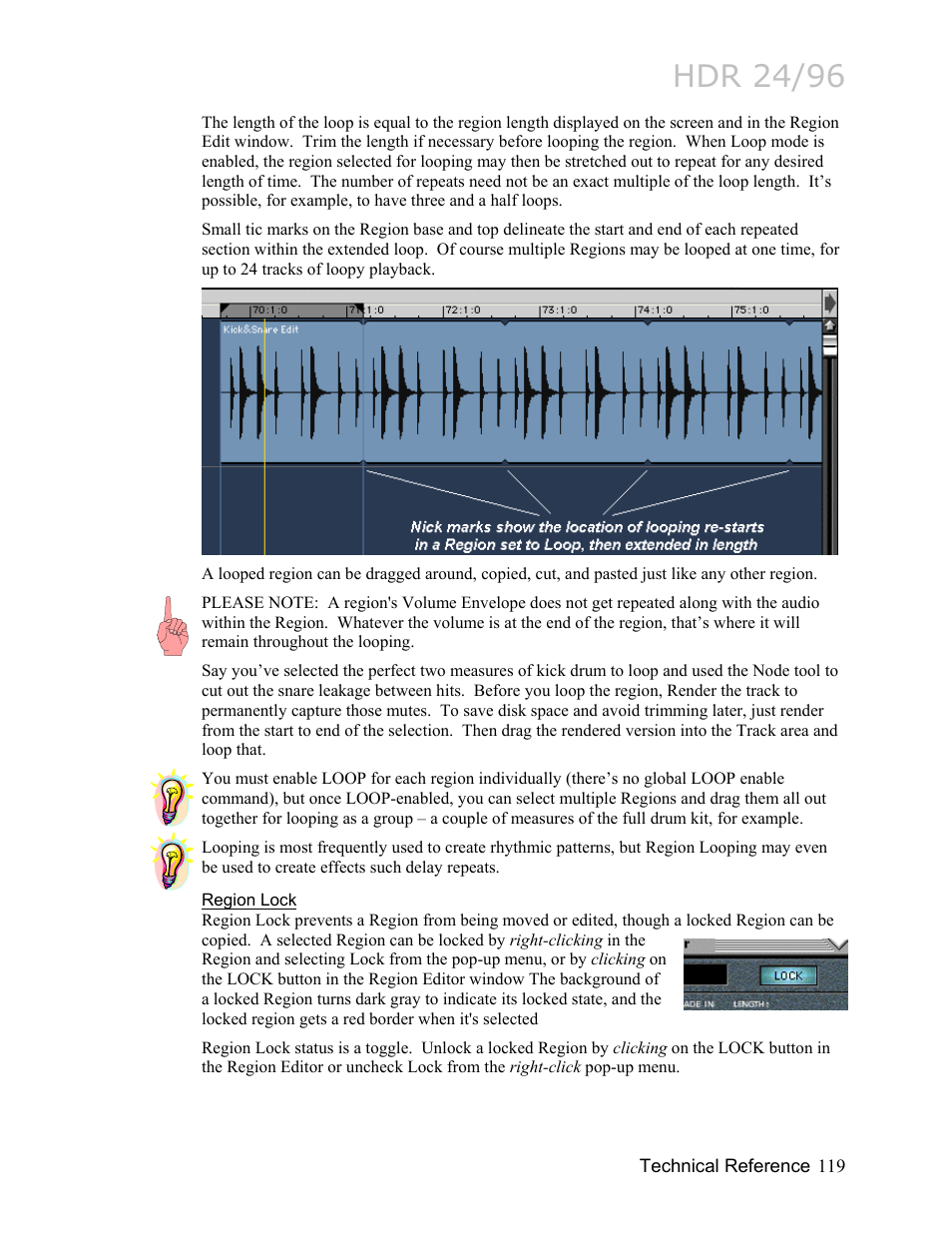 Region lock, Hdr 24/96 | MACKIE HDR24/96 User Manual | Page 119 / 226