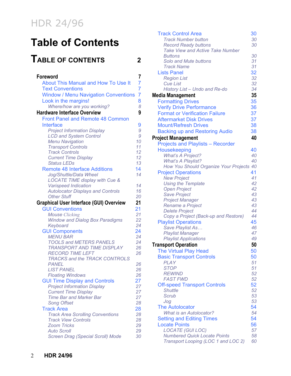 MACKIE HDR24/96 User Manual | Page 2 / 226