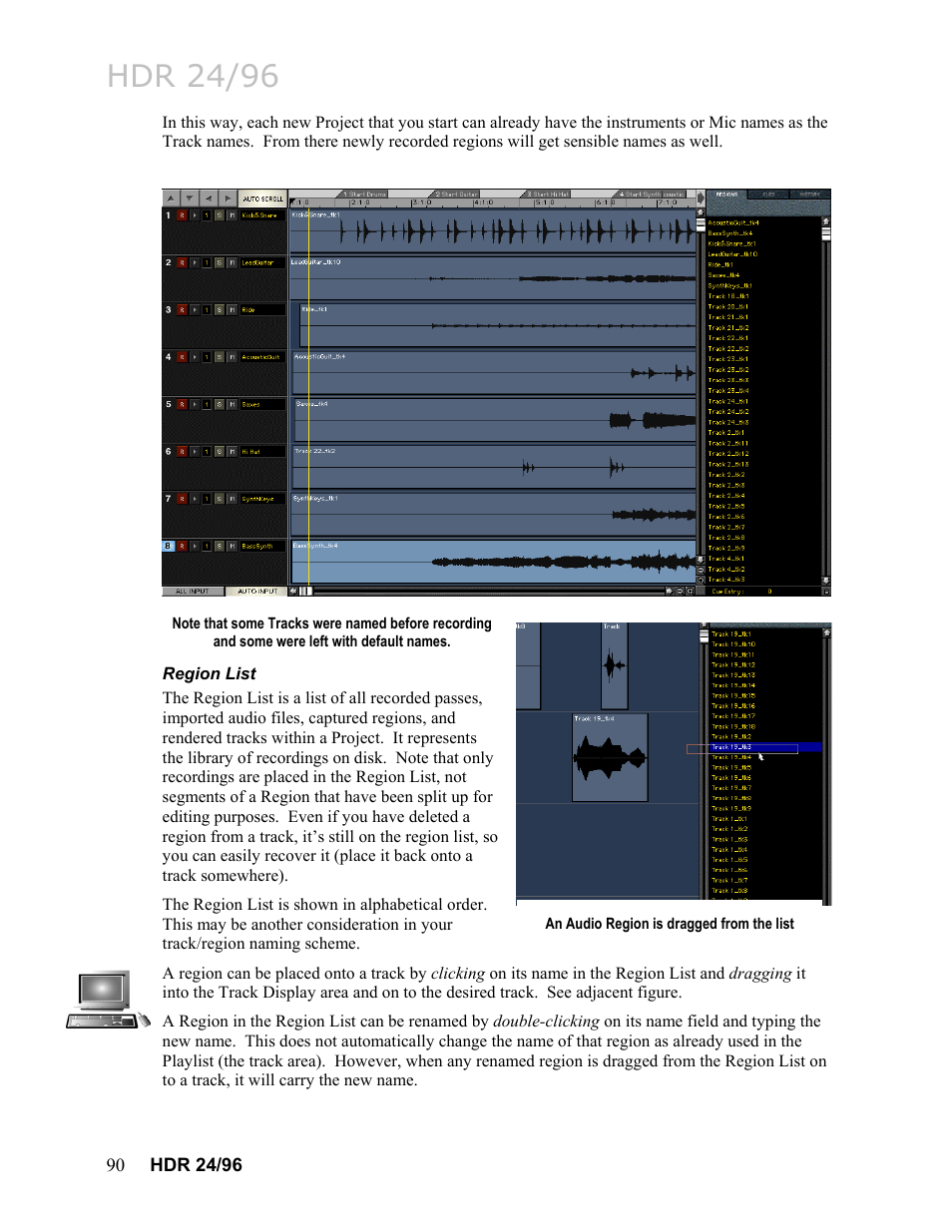 Region list, Hdr 24/96 | MACKIE HDR24/96 User Manual | Page 90 / 226