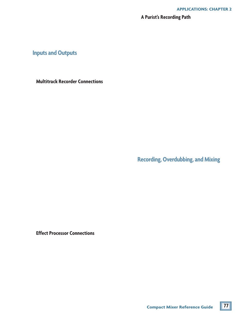 Inputs and outputs, Recording, overdubbing, and mixing | MACKIE 1604-VLZ PRO User Manual | Page 11 / 12