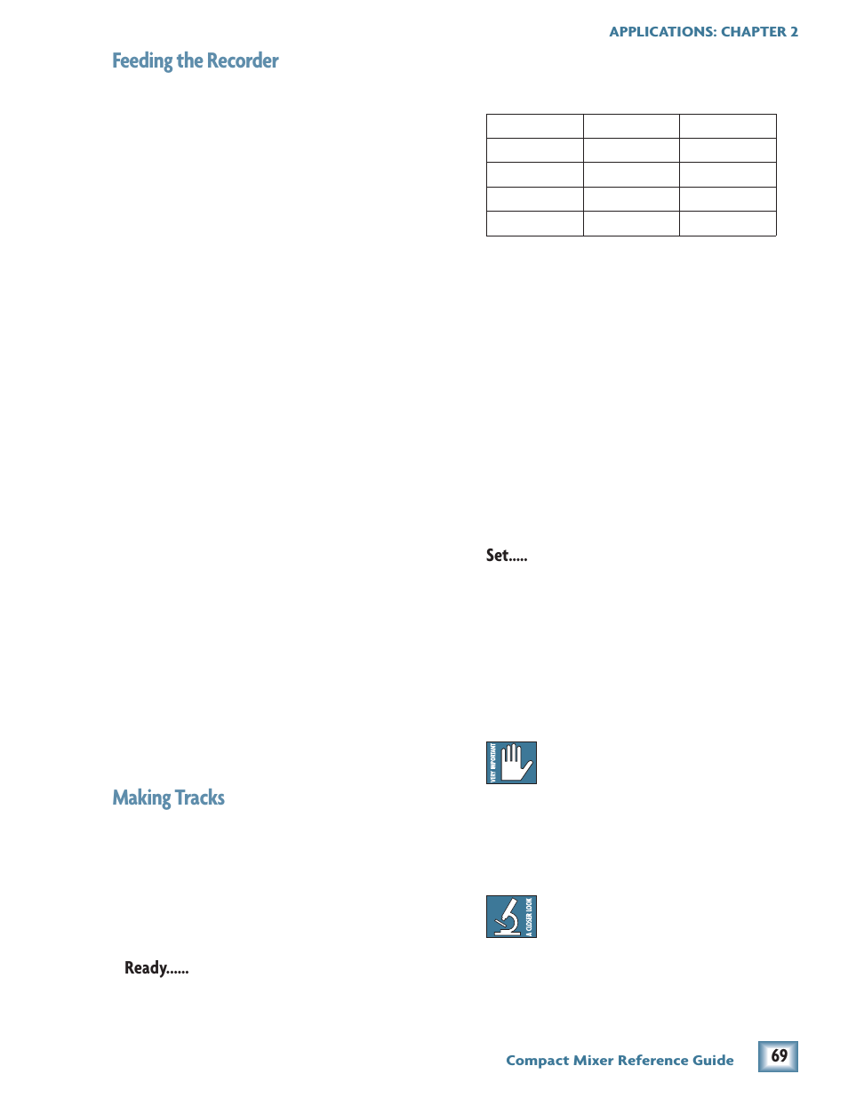 Feeding the recorder, Making tracks, Ready | MACKIE 1604-VLZ PRO User Manual | Page 3 / 12