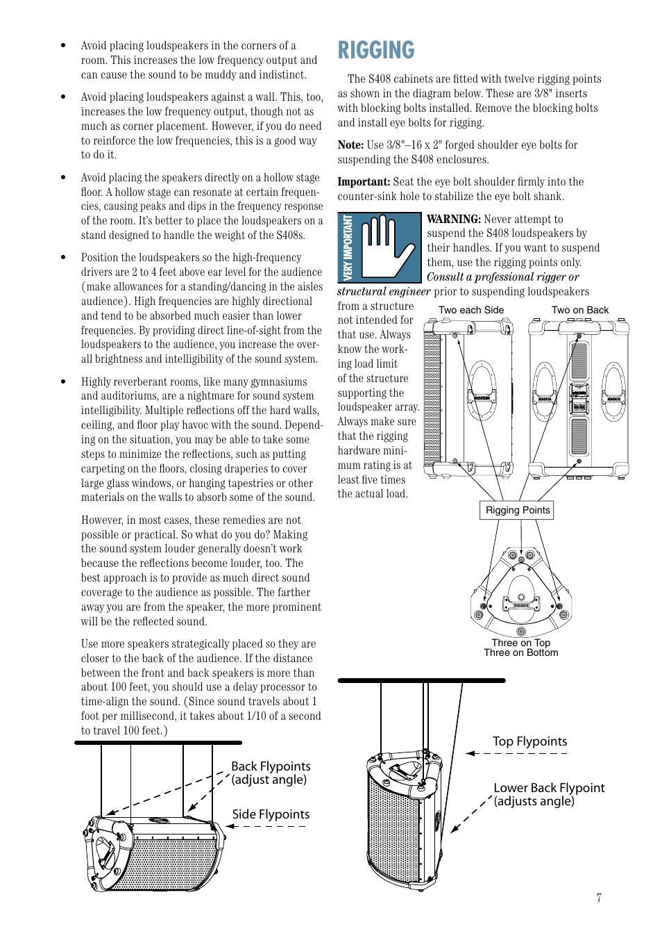 Rigging | MACKIE S408 User Manual | Page 7 / 12