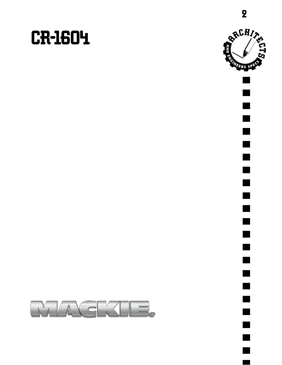 MACKIE CR1604 User Manual | Page 2 / 2