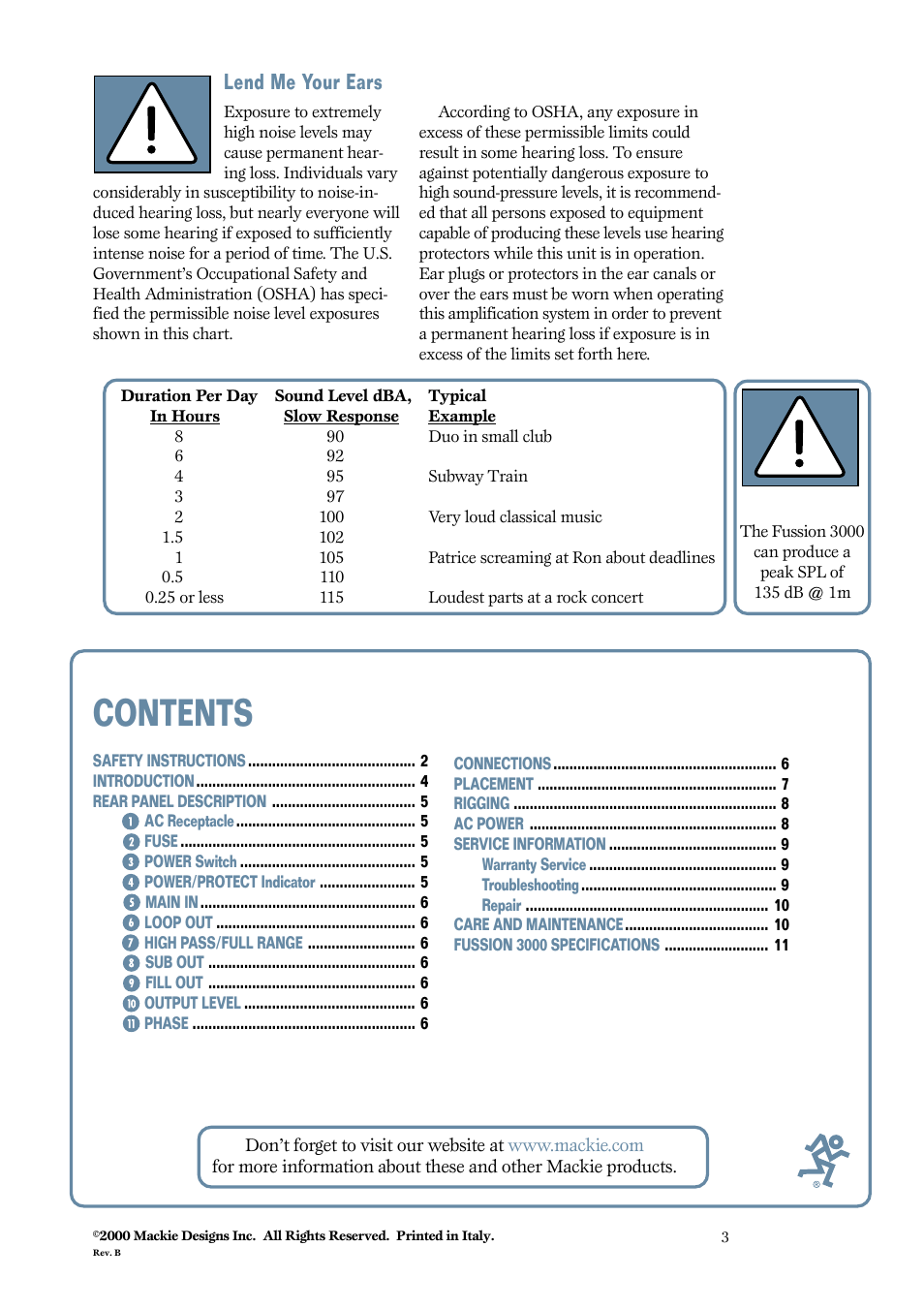 MACKIE 3000 User Manual | Page 3 / 12