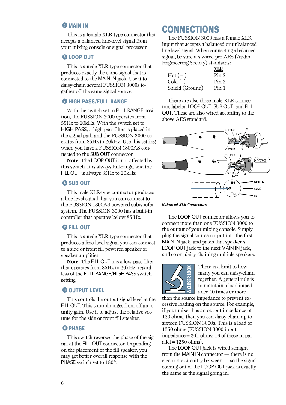 Connections | MACKIE 3000 User Manual | Page 6 / 12