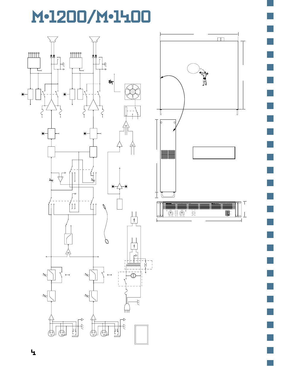 Block diagram, Built-in subwoofer crossover, Built-in constant directivity horn compensation | MACKIE FAST RECOVERY SERIES M1200 User Manual | Page 4 / 6