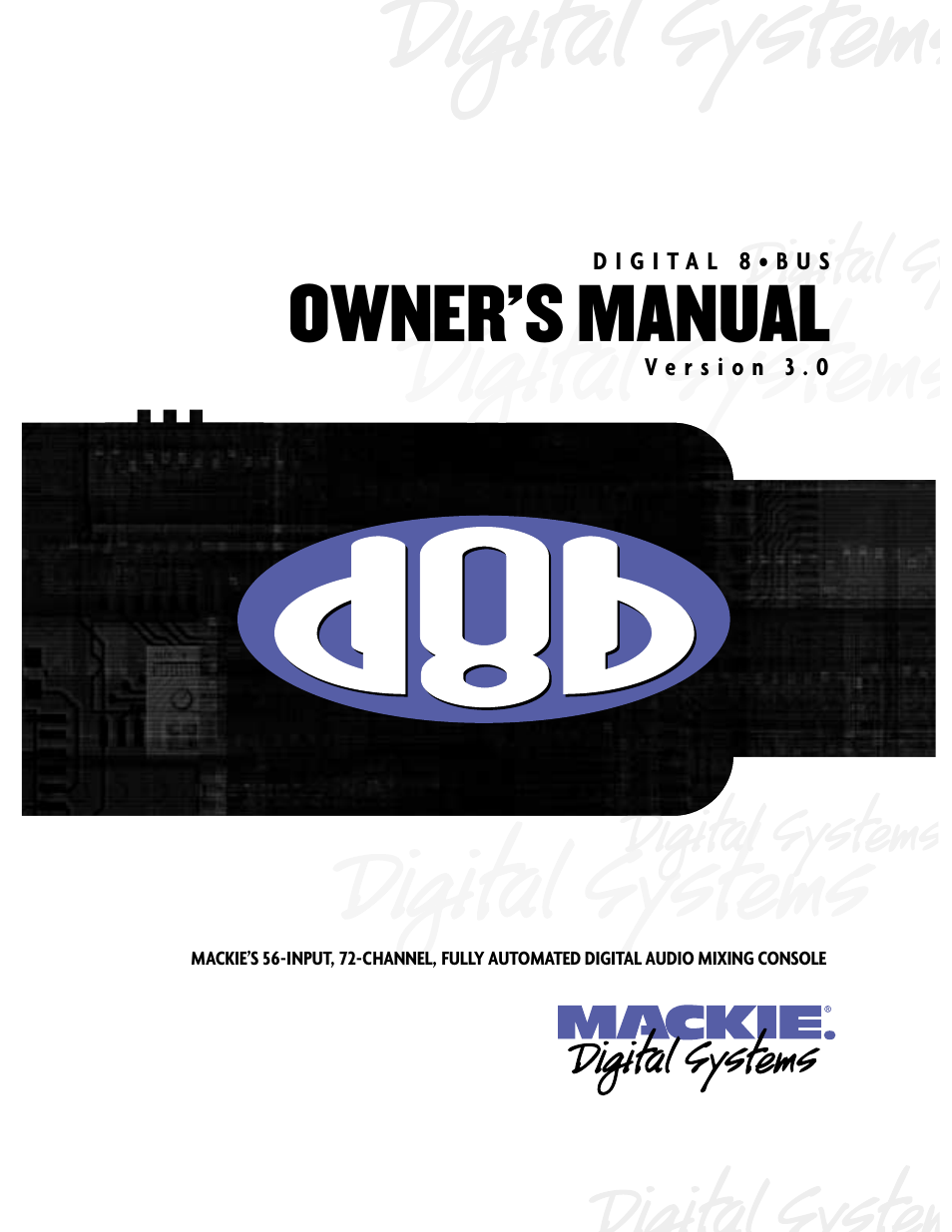 MACKIE Digital 8 BUS Version 3.0 User Manual | 8 pages