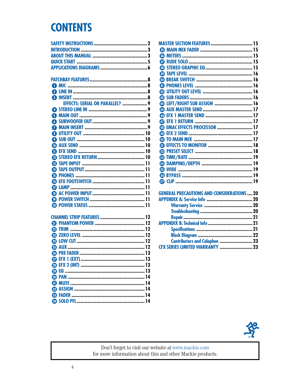 MACKIE CFX SERIES User Manual | Page 4 / 24