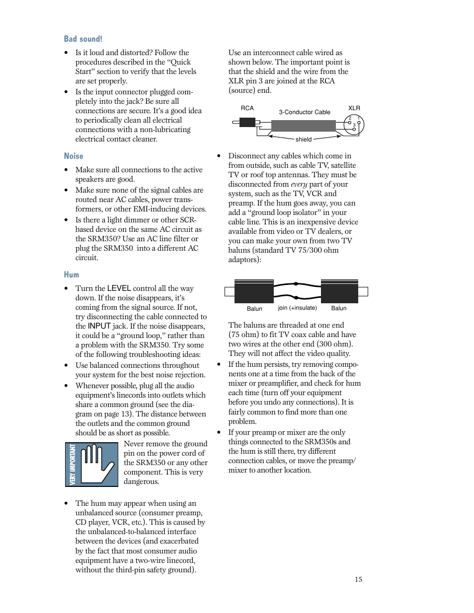 MACKIE SRM350 2-WAY User Manual | Page 15 / 20