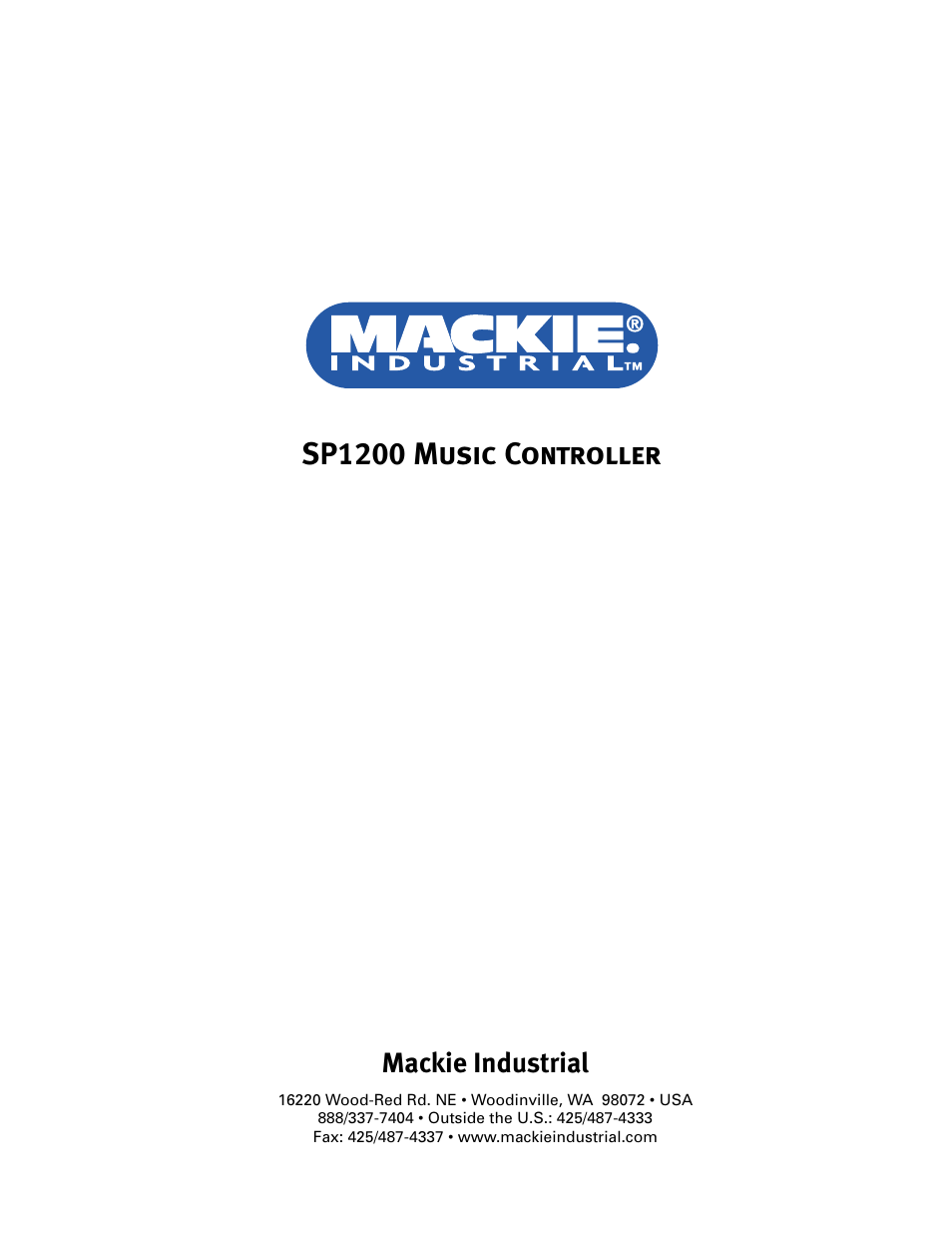 Sp1200 music controller, Mackie industrial | MACKIE SP1200 User Manual | Page 28 / 28
