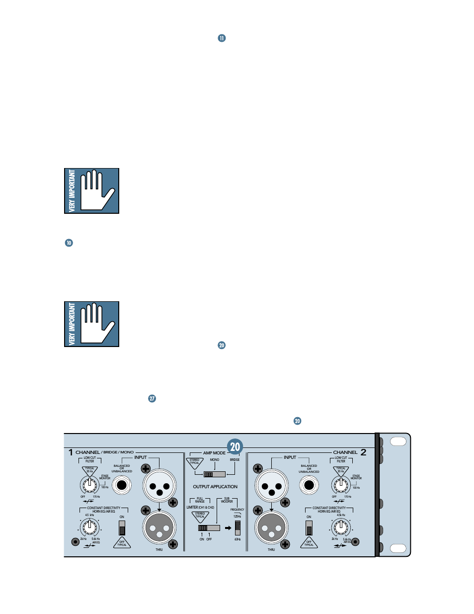 Power cord, Speaker outputs | MACKIE M1200/M1400 User Manual | Page 15 / 43