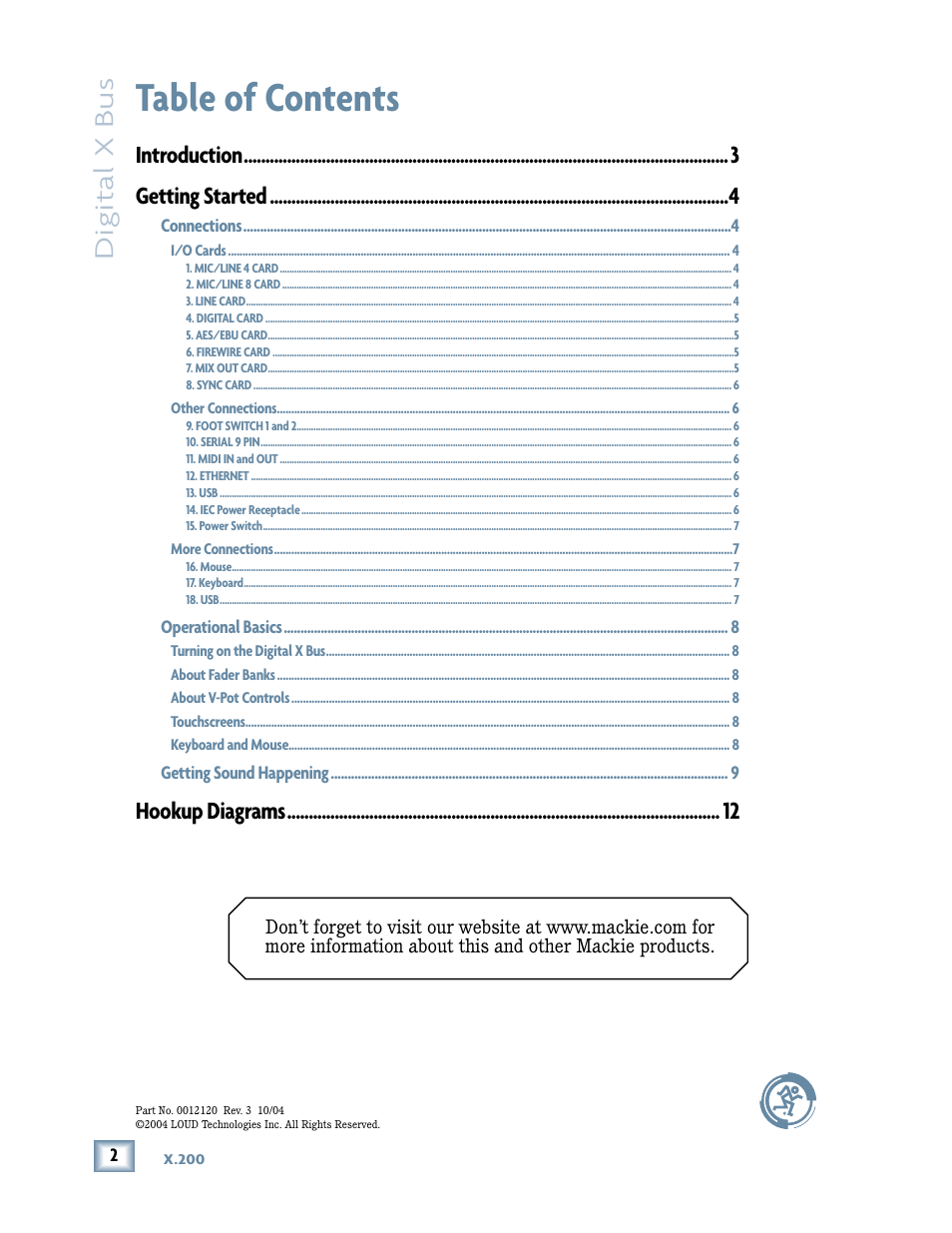 MACKIE X.200 User Manual | Page 2 / 16