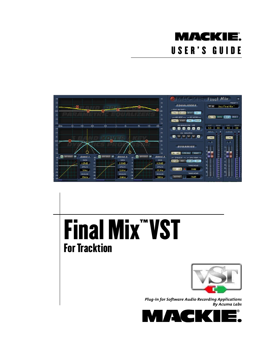 MACKIE FinalMix VST User Manual | 26 pages