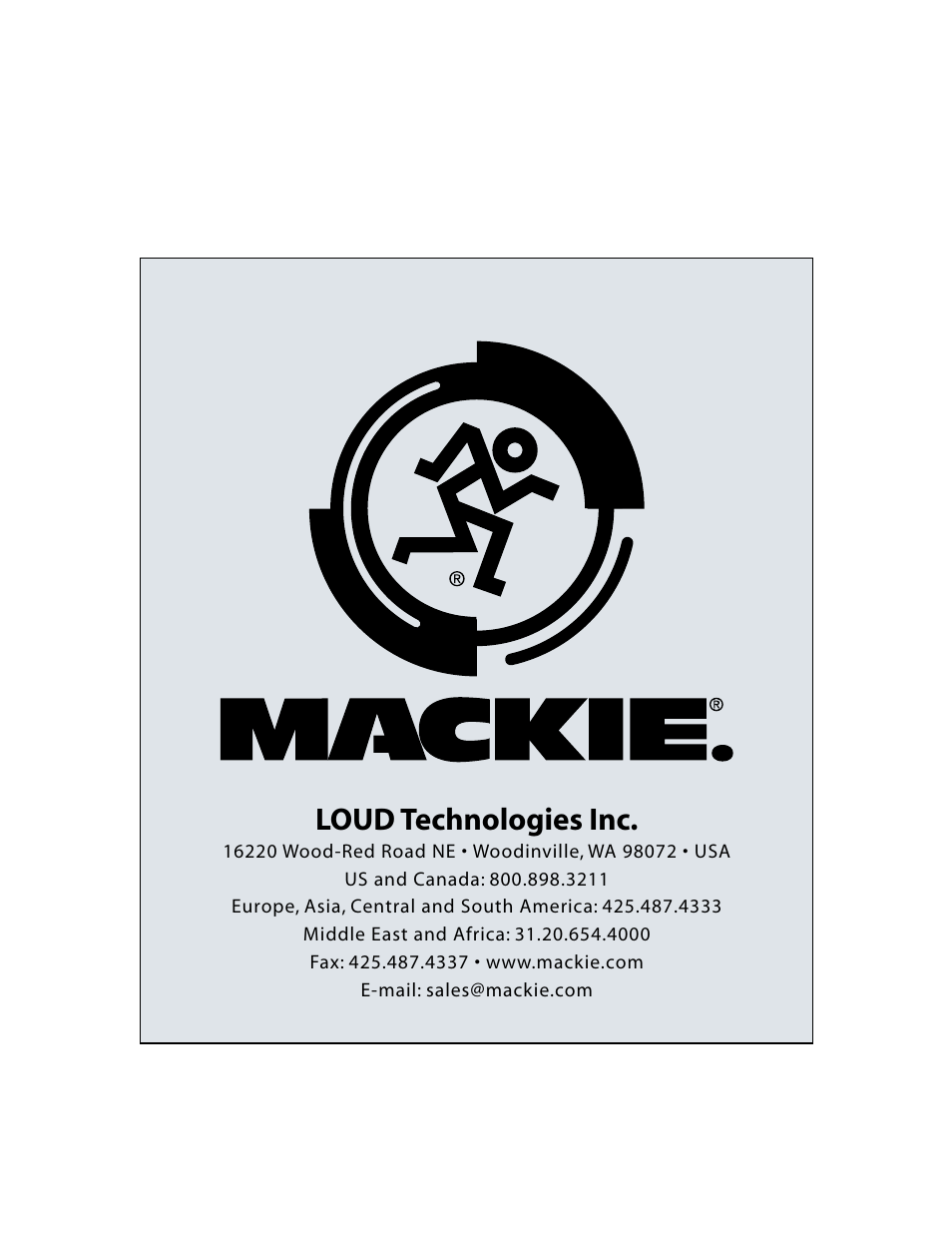 Loud technologies inc | MACKIE FinalMix VST User Manual | Page 26 / 26