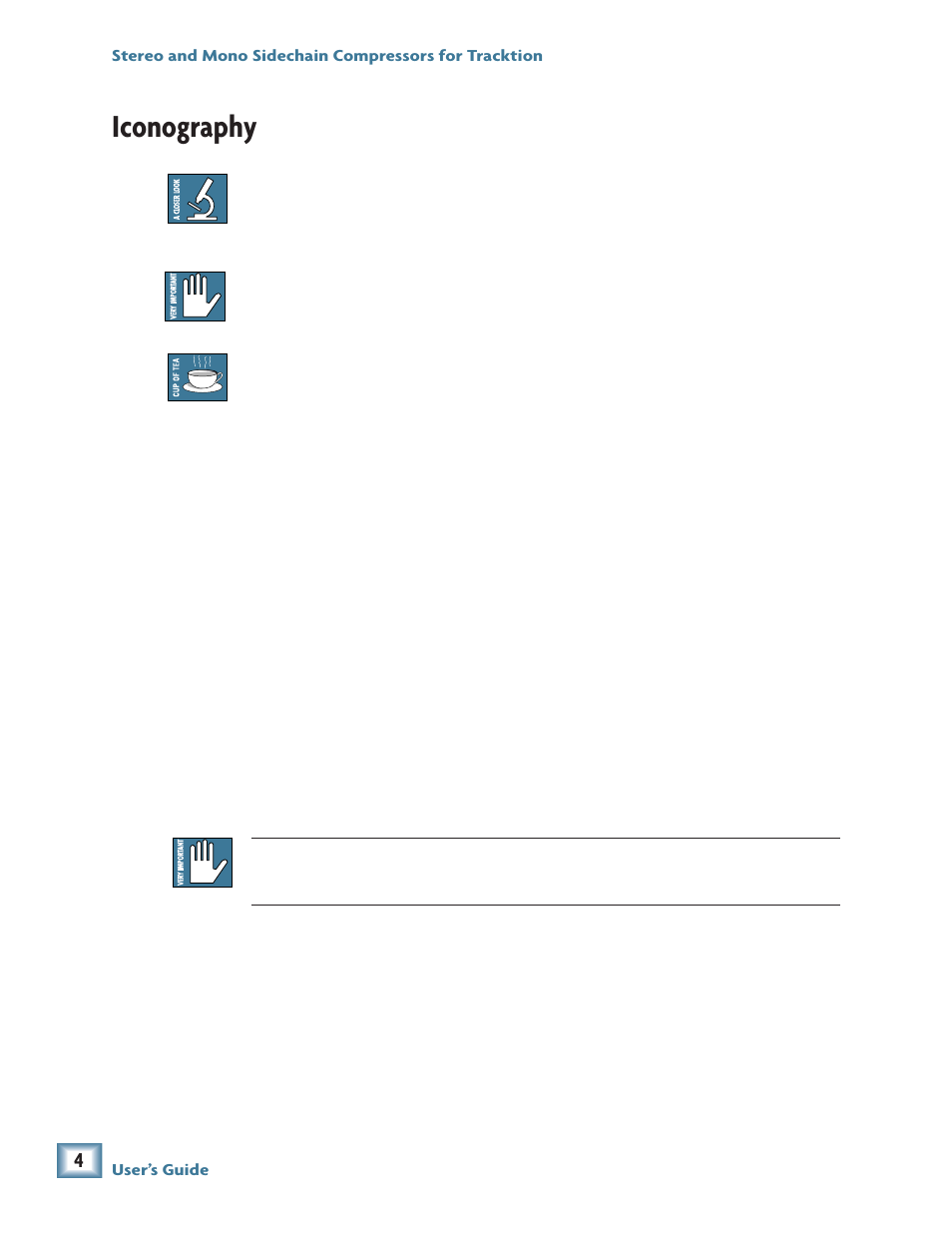 Iconography | MACKIE Stereo and Mono Side chain Compressor User Manual | Page 4 / 28