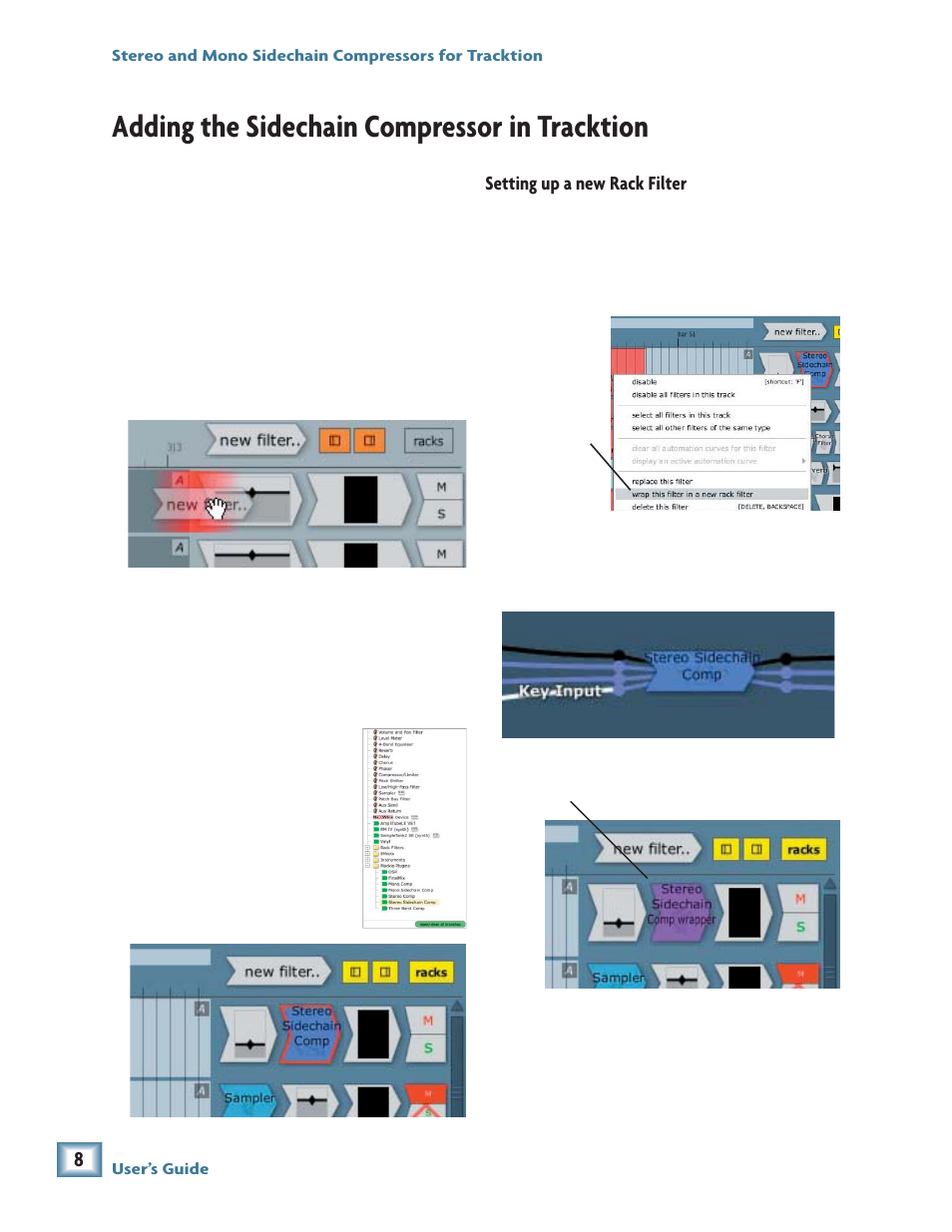 Adding the sidechain compressor in tracktion | MACKIE Stereo and Mono Side chain Compressor User Manual | Page 8 / 28