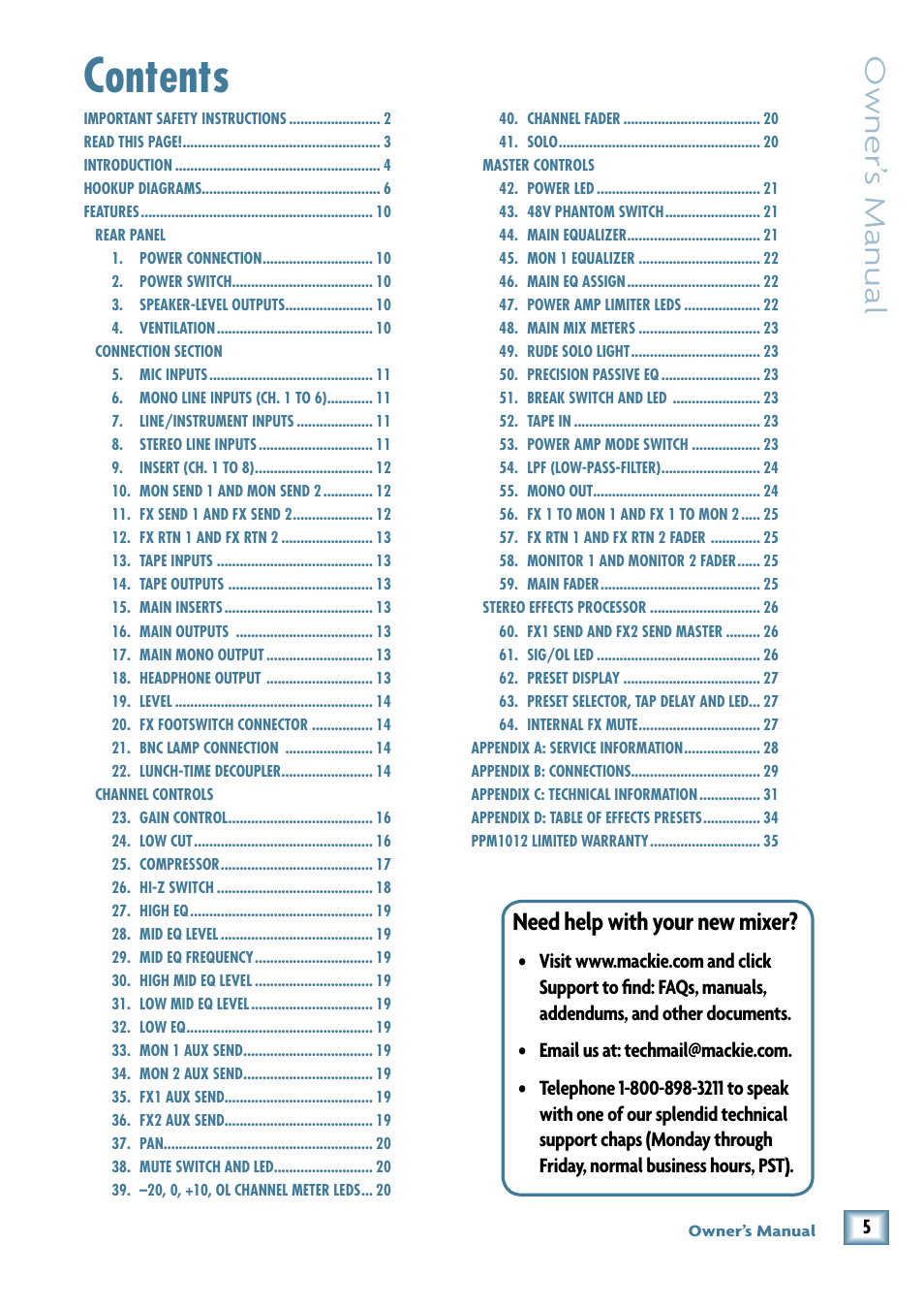 MACKIE PPM1012 User Manual | Page 5 / 36