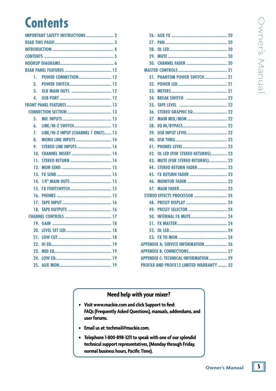 MACKIE ProFX12 User Manual | Page 5 / 33