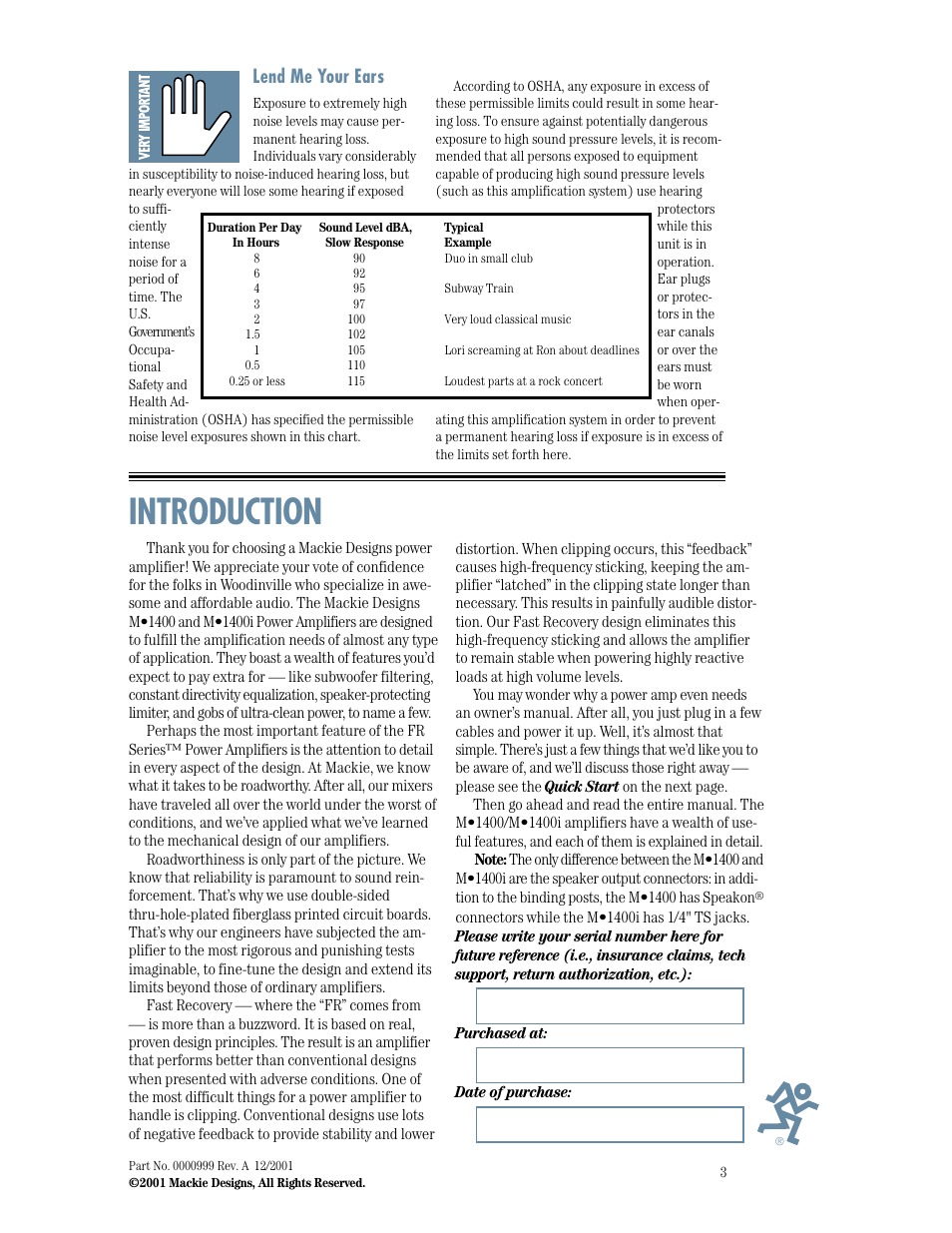 Lend me your ears, Introduction | MACKIE M1400/M1400i User Manual | Page 3 / 32