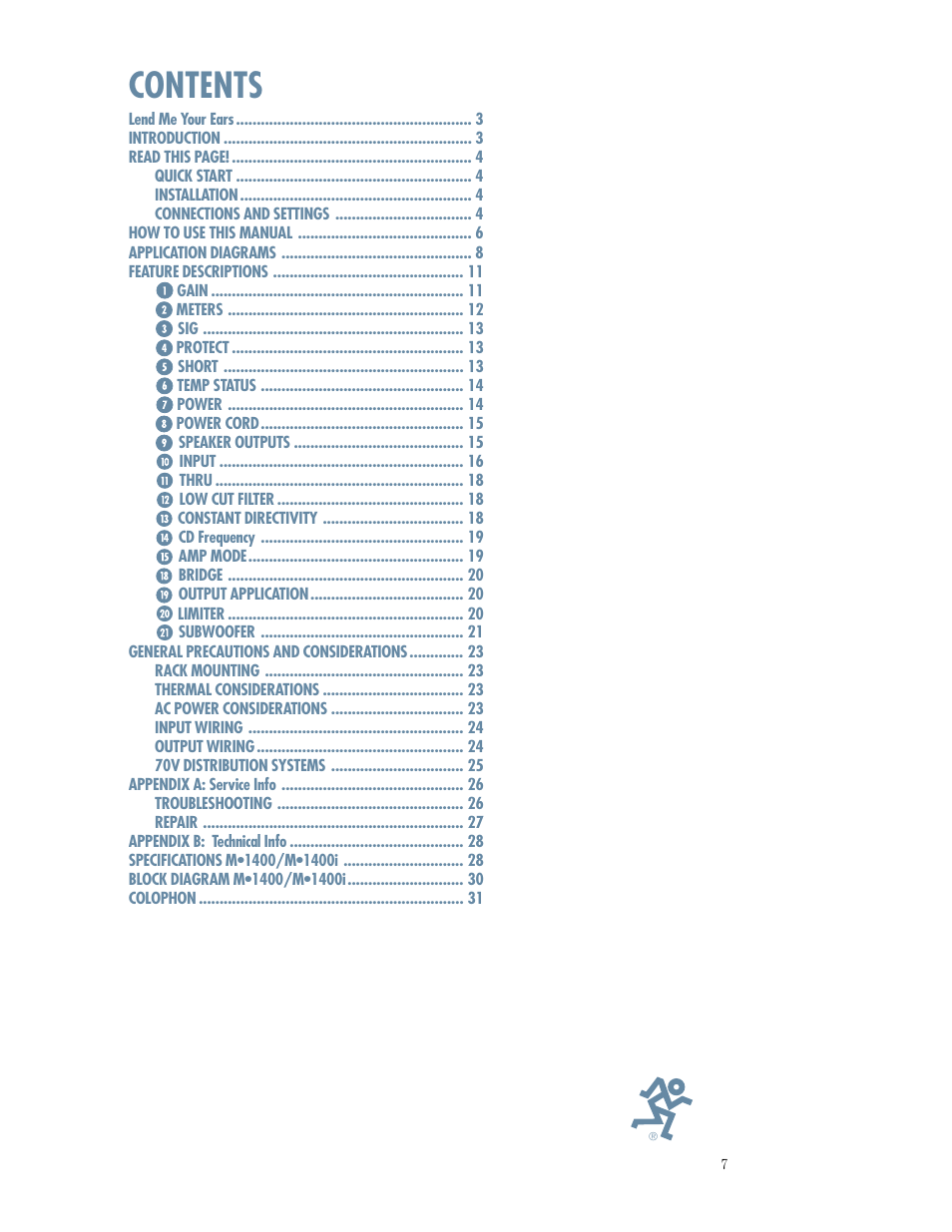 MACKIE M1400/M1400i User Manual | Page 7 / 32