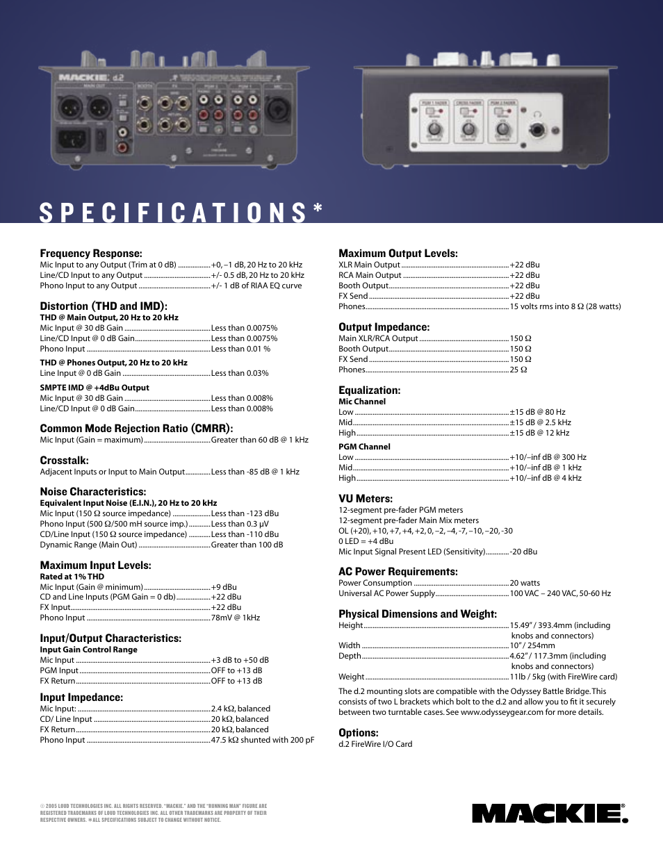 MACKIE D-2 User Manual | Page 2 / 2