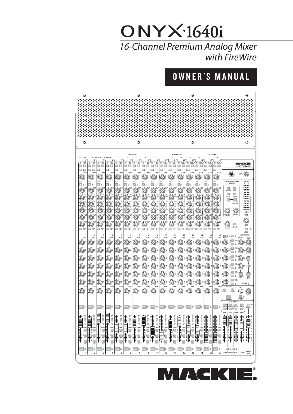 MACKIE ONYX 1640I User Manual | 50 pages