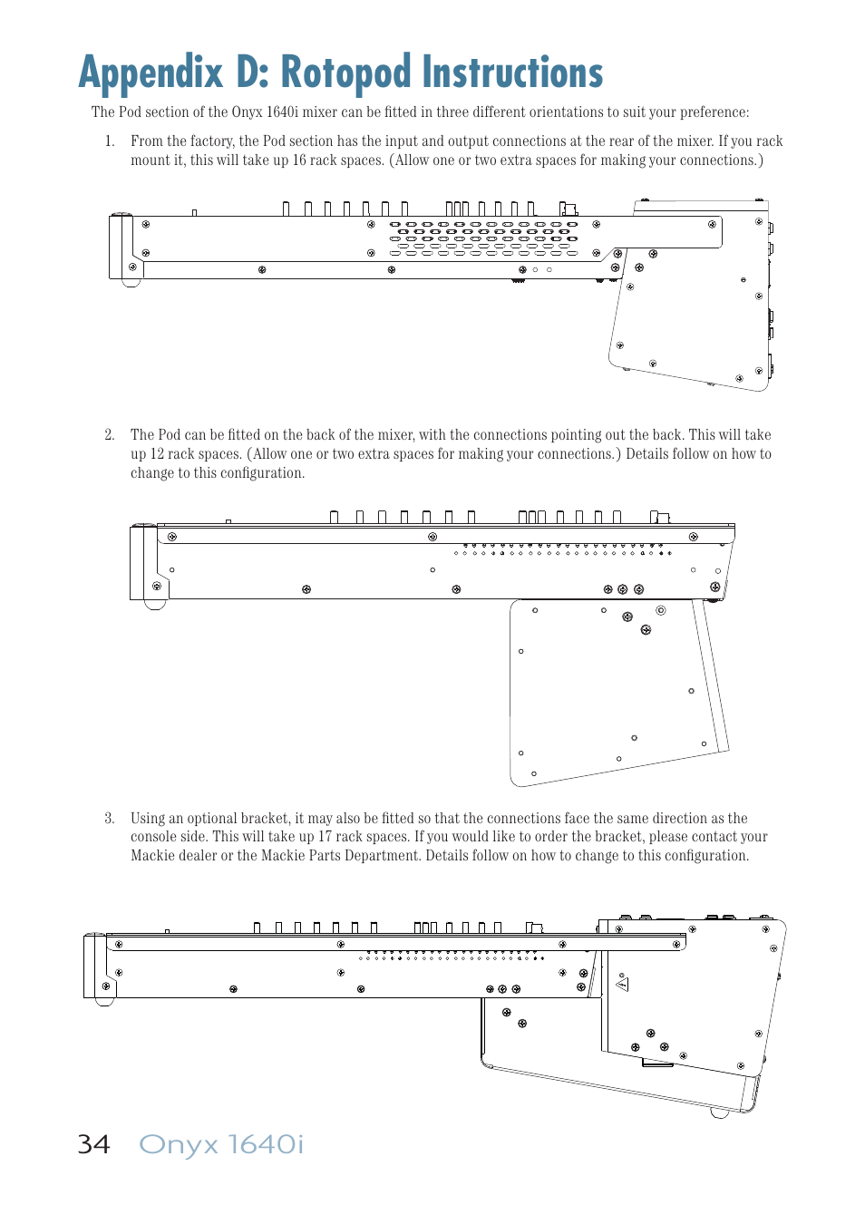 Appendix d: rotopod instructions | MACKIE ONYX 1640I User Manual | Page 34 / 50