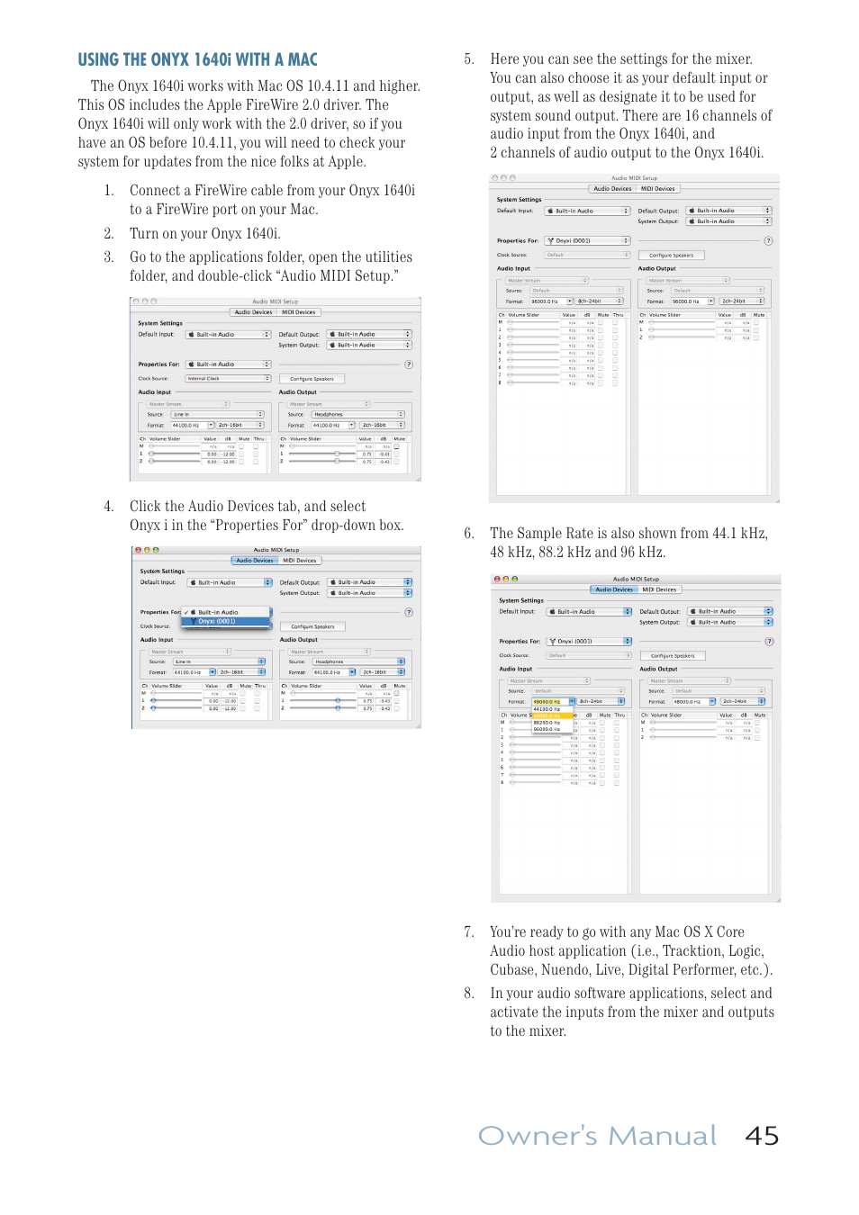 Owner's manual 45 | MACKIE ONYX 1640I User Manual | Page 45 / 50