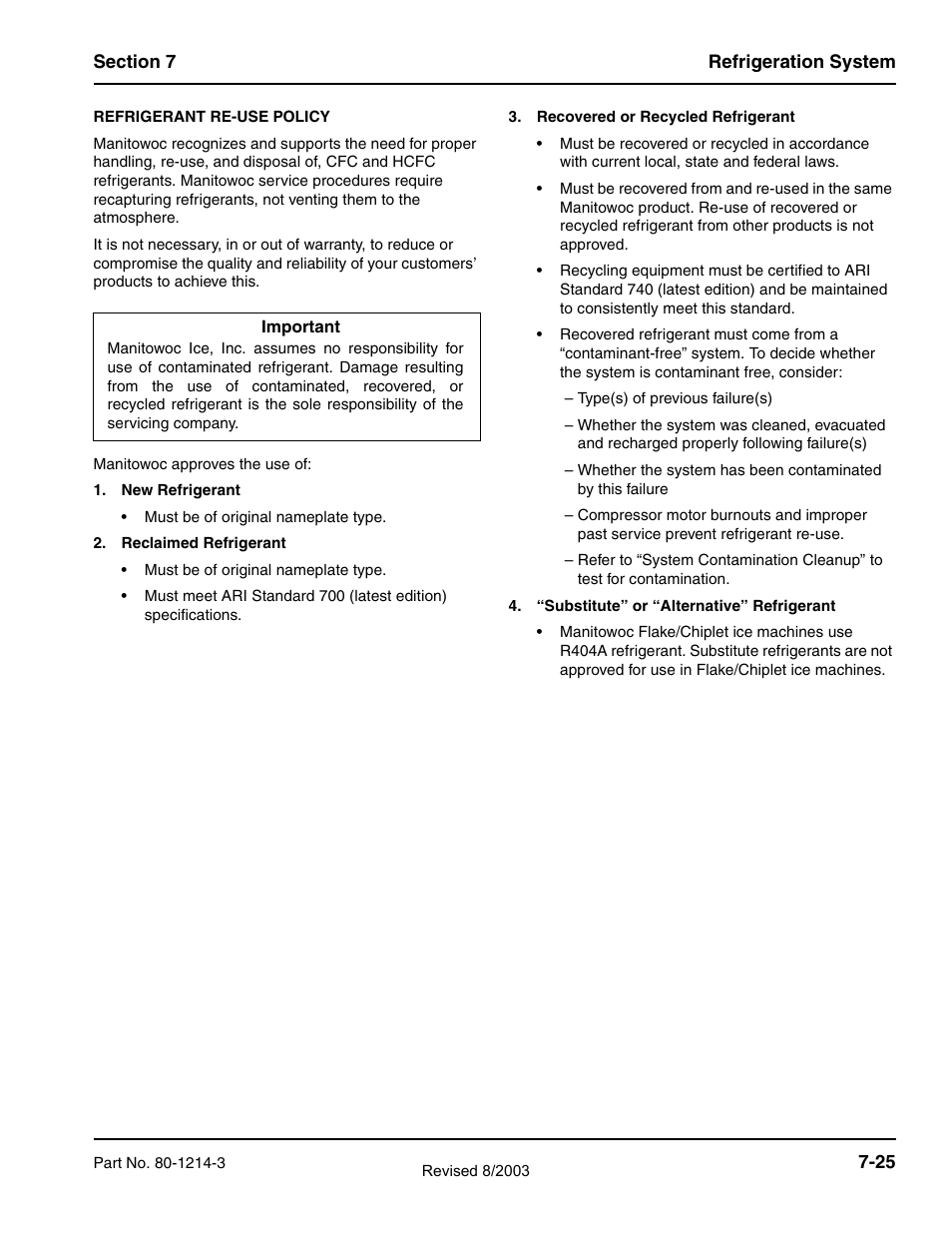 Manitowoc Ice FLAKE/CHIPLET QF0400 User Manual | Page 149 / 150