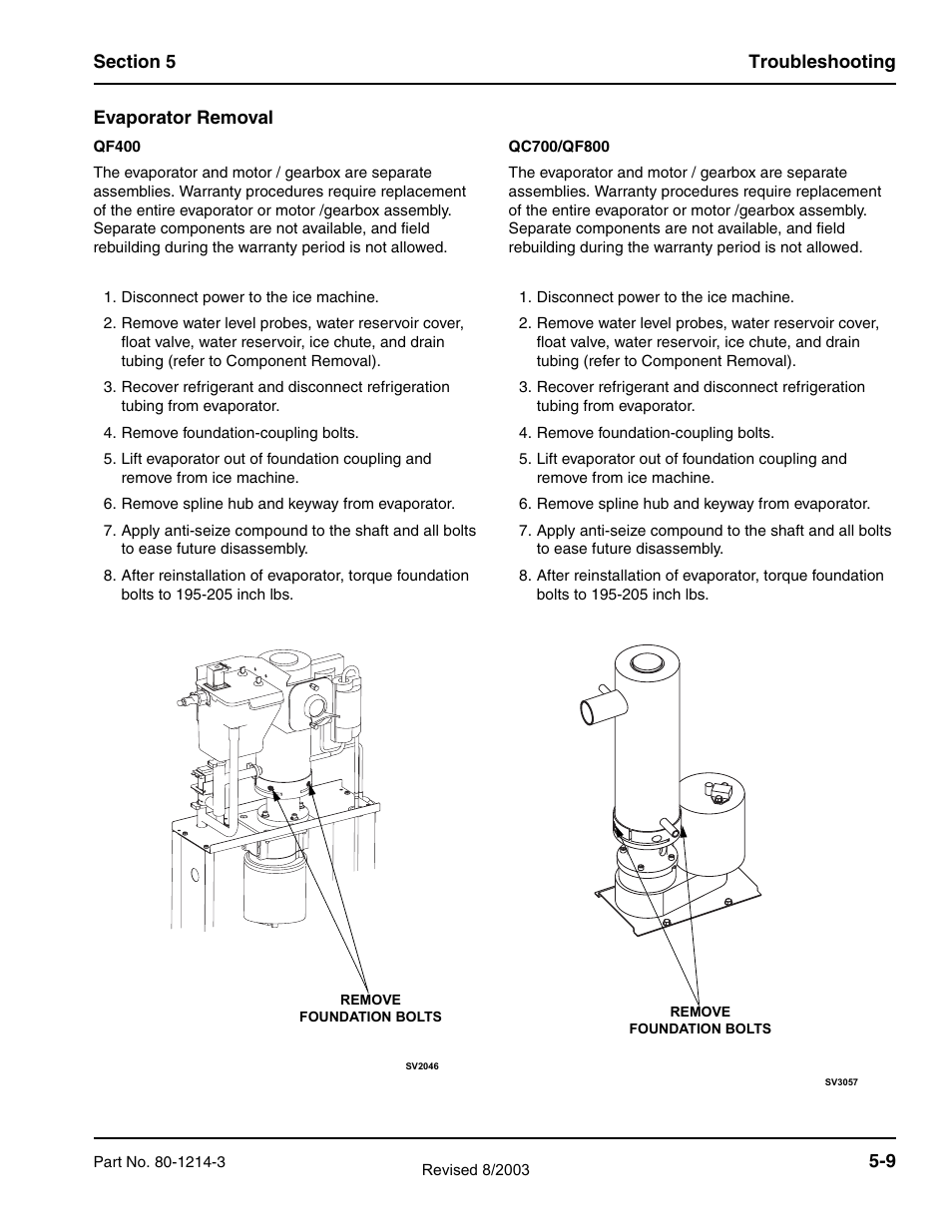 Manitowoc Ice FLAKE/CHIPLET QF0400 User Manual | Page 61 / 150