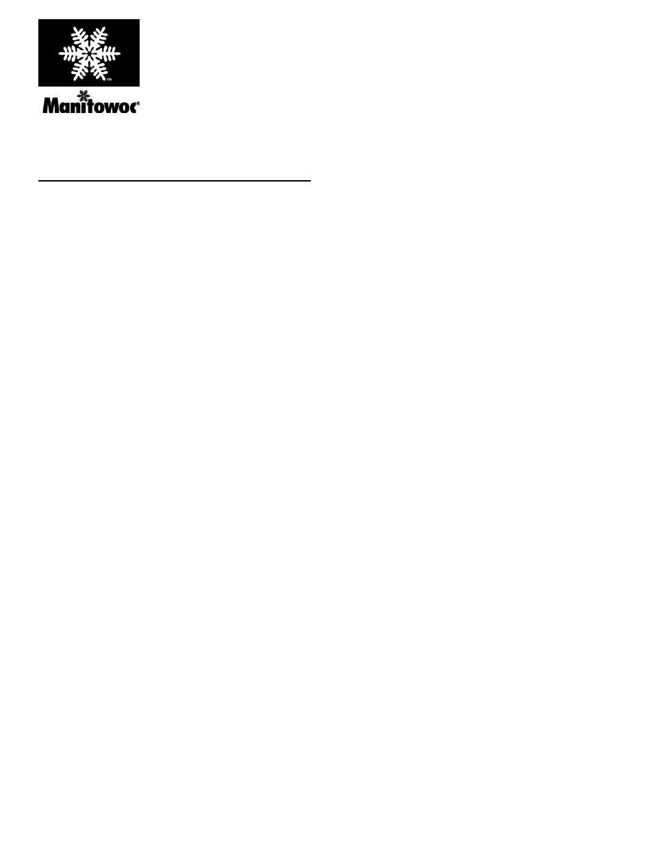 Manitowoc Ice 7600143 User Manual | 1 page