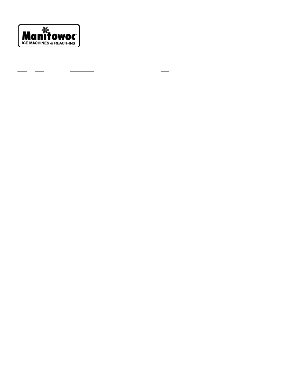 Manitowoc Ice C-0200 User Manual | 1 page