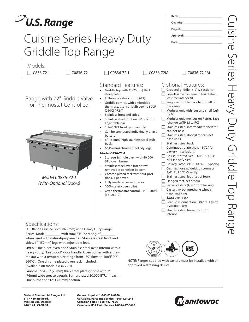 Manitowoc Ice C0836-72 User Manual | 2 pages