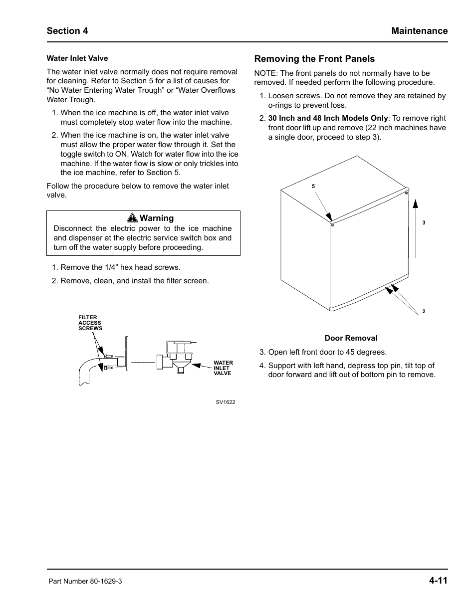 Removing the front panels | Manitowoc Ice S600M User Manual | Page 33 / 40
