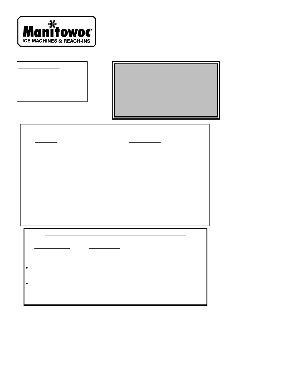 Manitowoc Ice GR-0401W User Manual | 2 pages