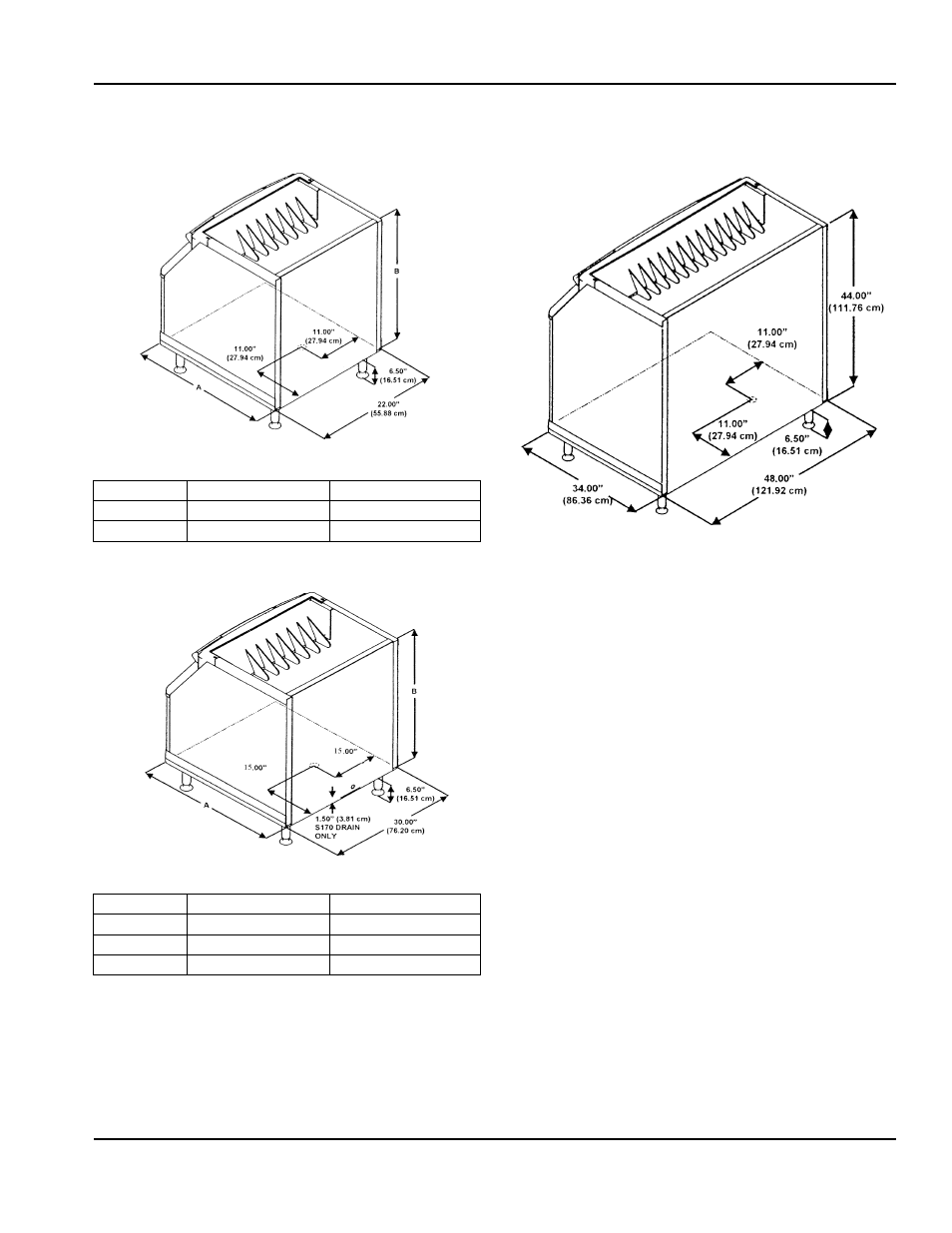 3 ice storage bin dimensions | Manitowoc Ice Chiplet QC0700 User Manual | Page 13 / 60