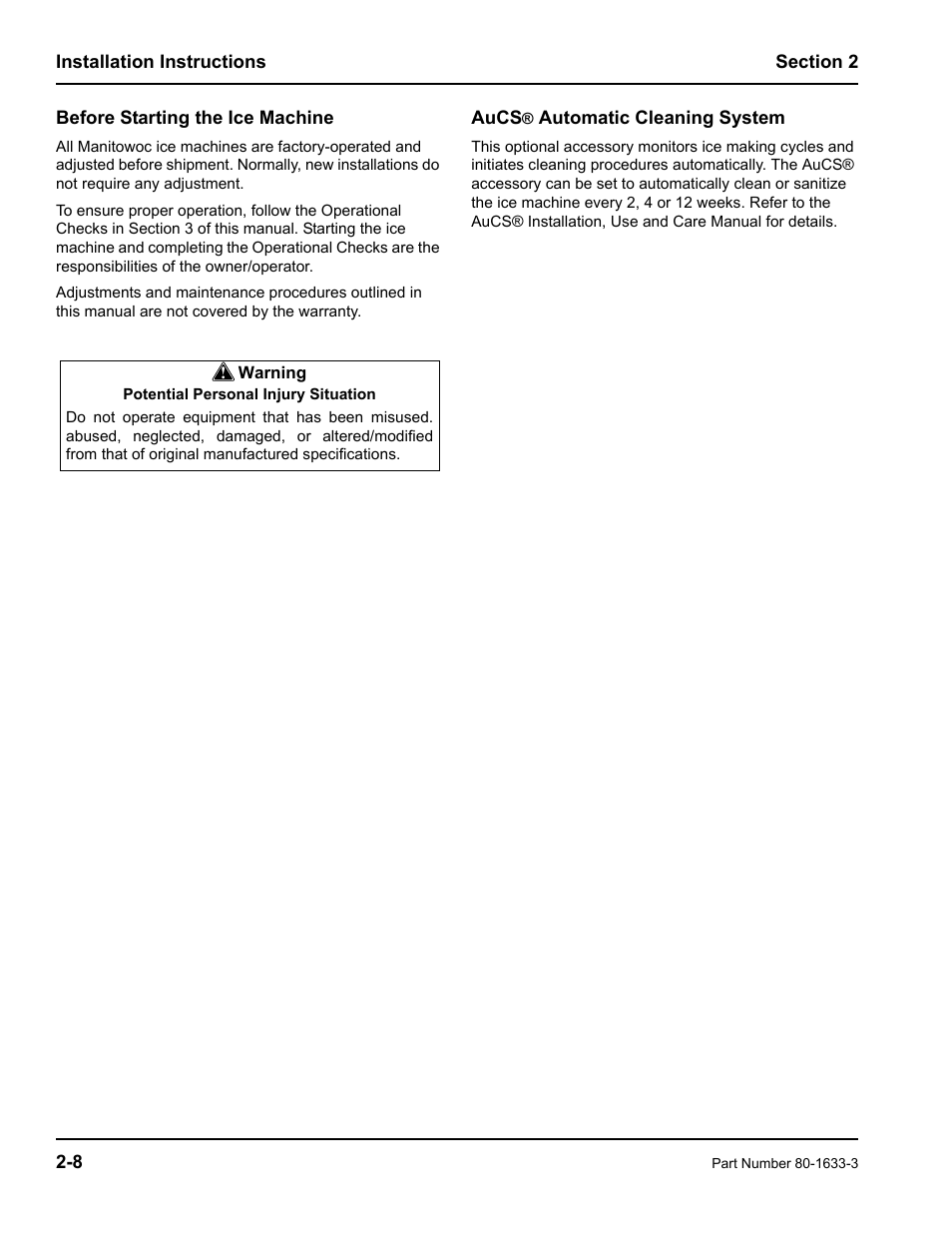 Manitowoc Ice S1800M User Manual | Page 16 / 38