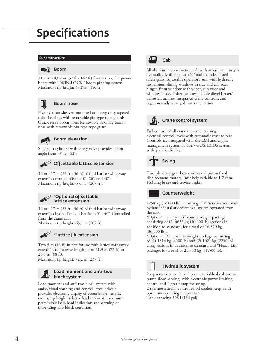 Specifications | Manitowoc Ice Manitowoc Groove TMS9000E User Manual | Page 4 / 28