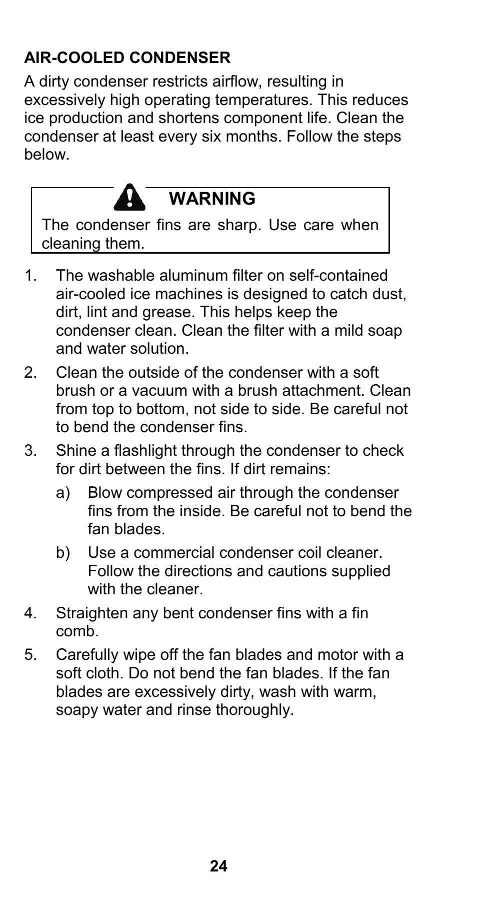 Warning | Manitowoc Ice CM MODEL STH003 User Manual | Page 24 / 88