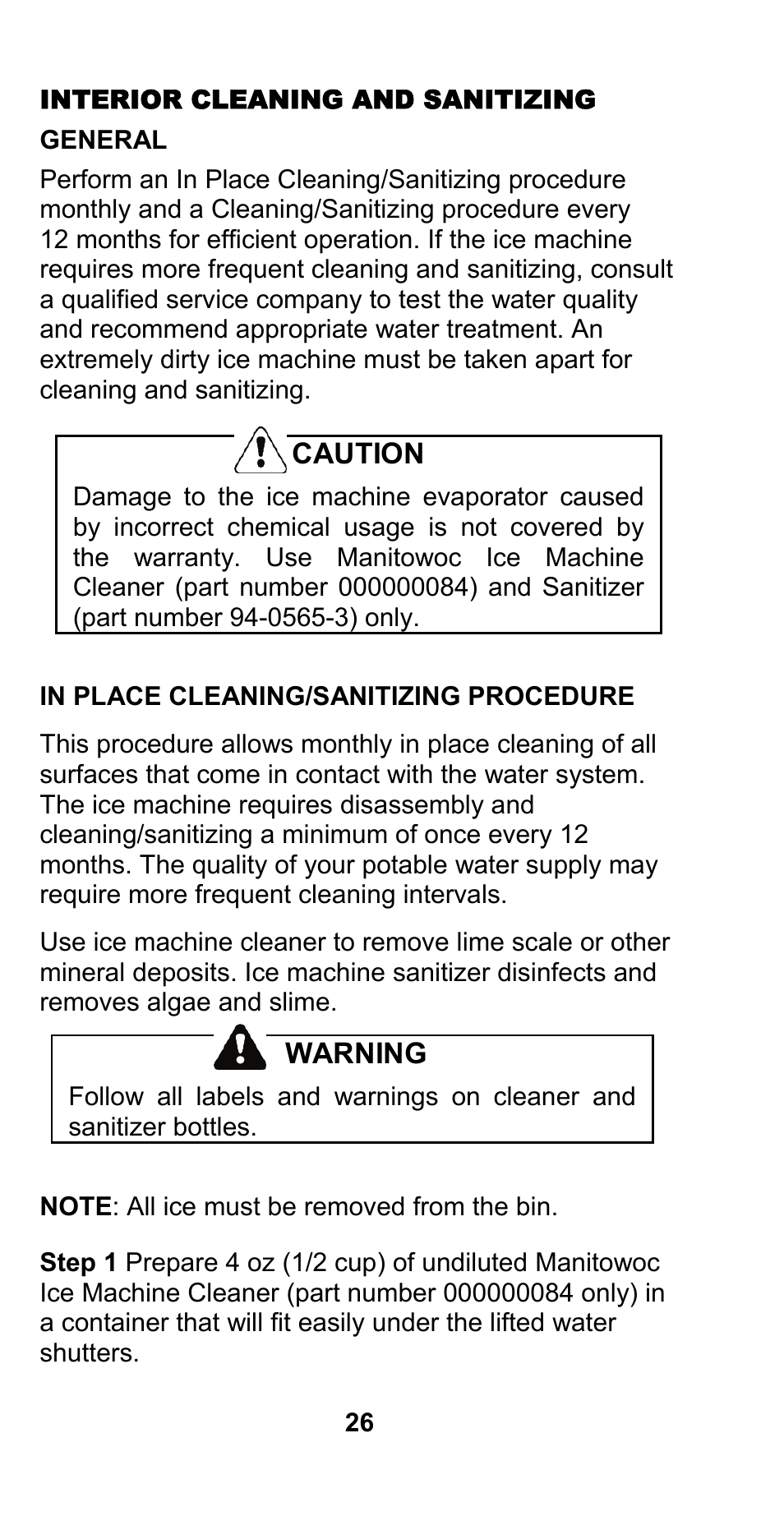 Manitowoc Ice CM MODEL STH003 User Manual | Page 26 / 88