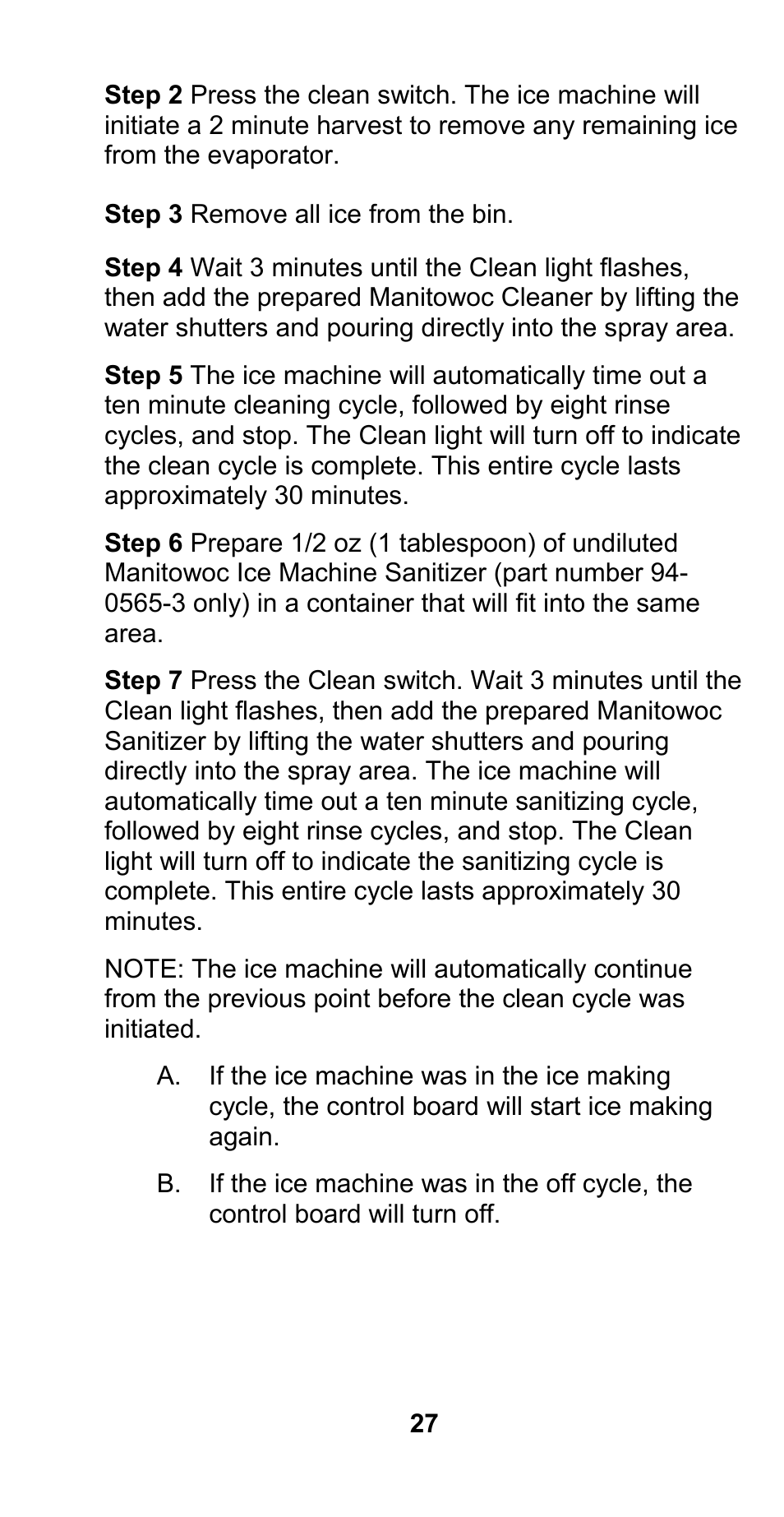 Manitowoc Ice CM MODEL STH003 User Manual | Page 27 / 88