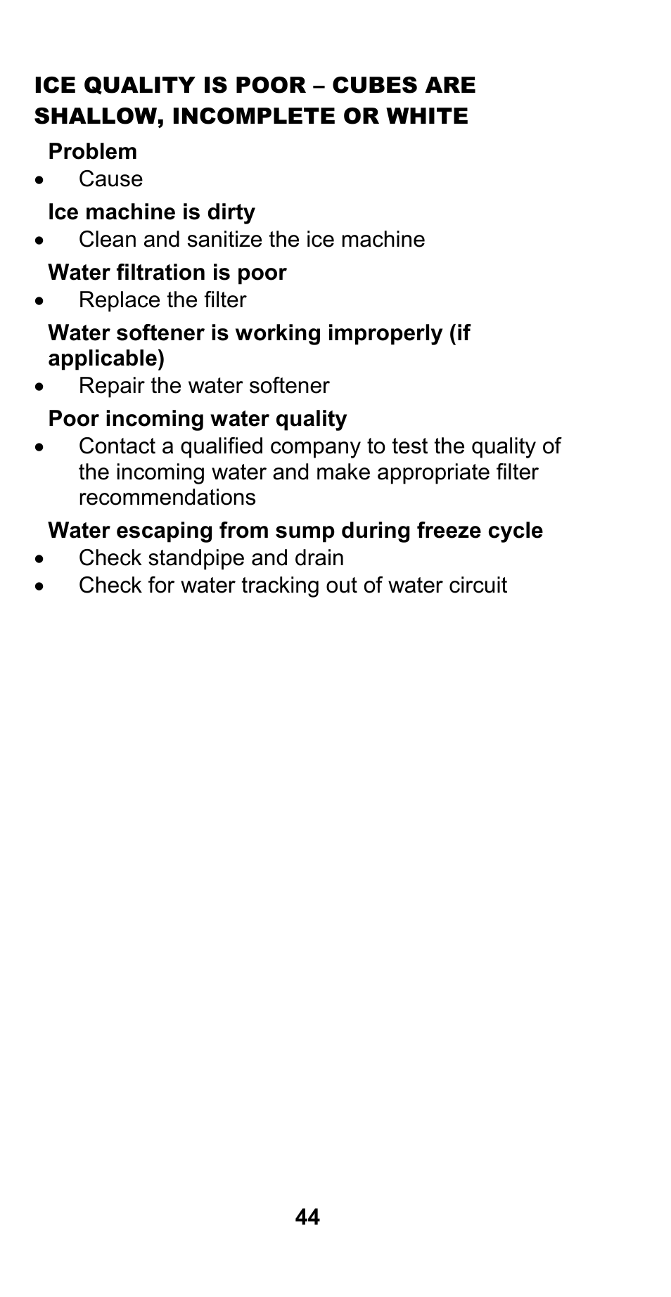 Manitowoc Ice CM MODEL STH003 User Manual | Page 44 / 88