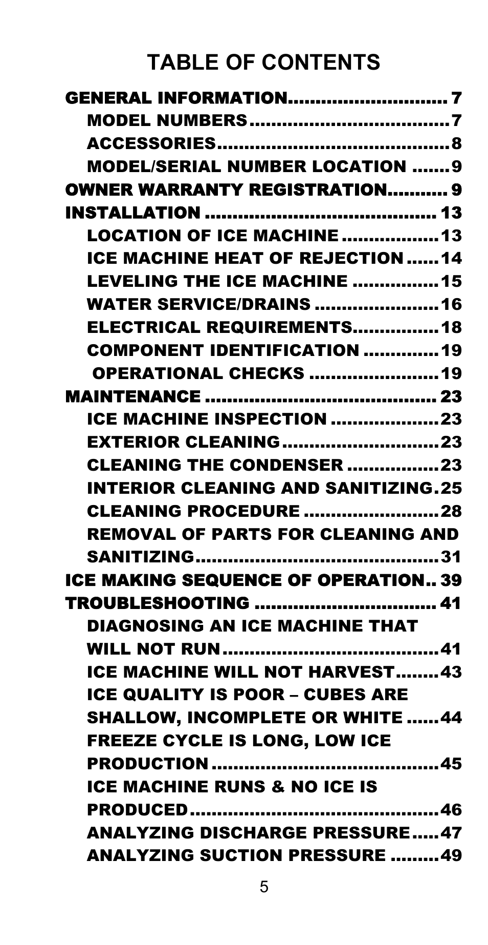 Manitowoc Ice CM MODEL STH003 User Manual | Page 5 / 88