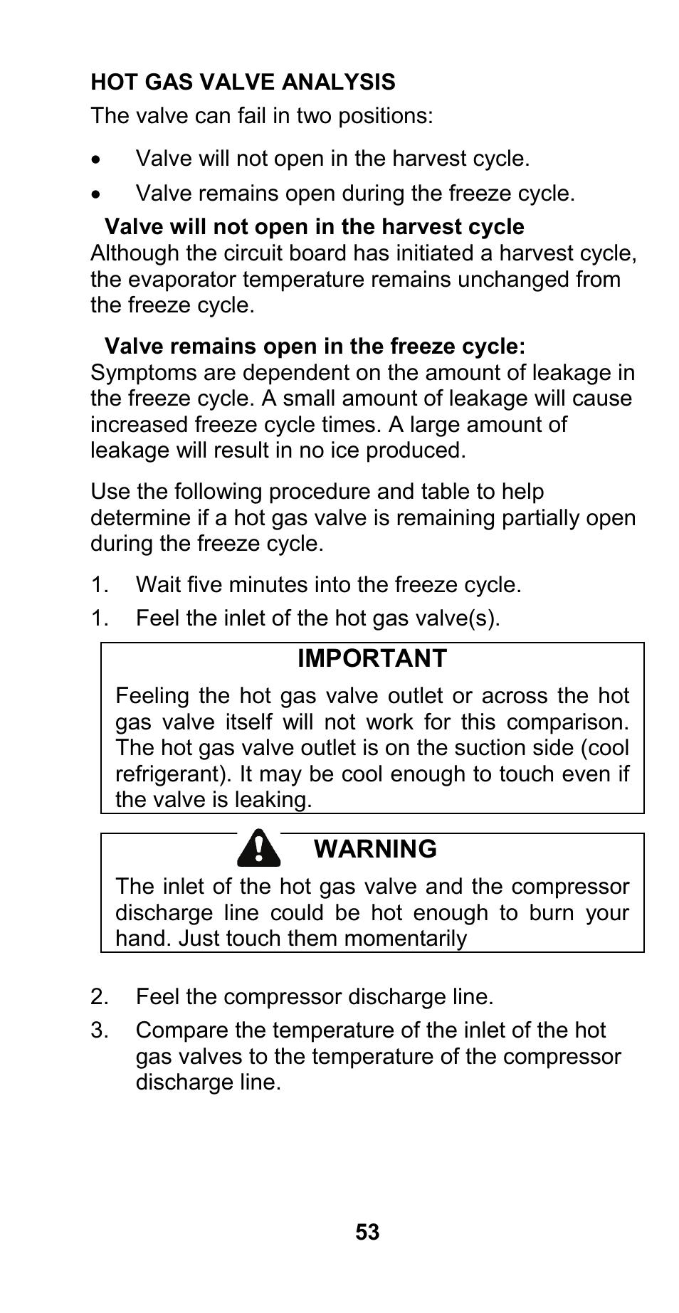 Important, Warning | Manitowoc Ice CM MODEL STH003 User Manual | Page 53 / 88